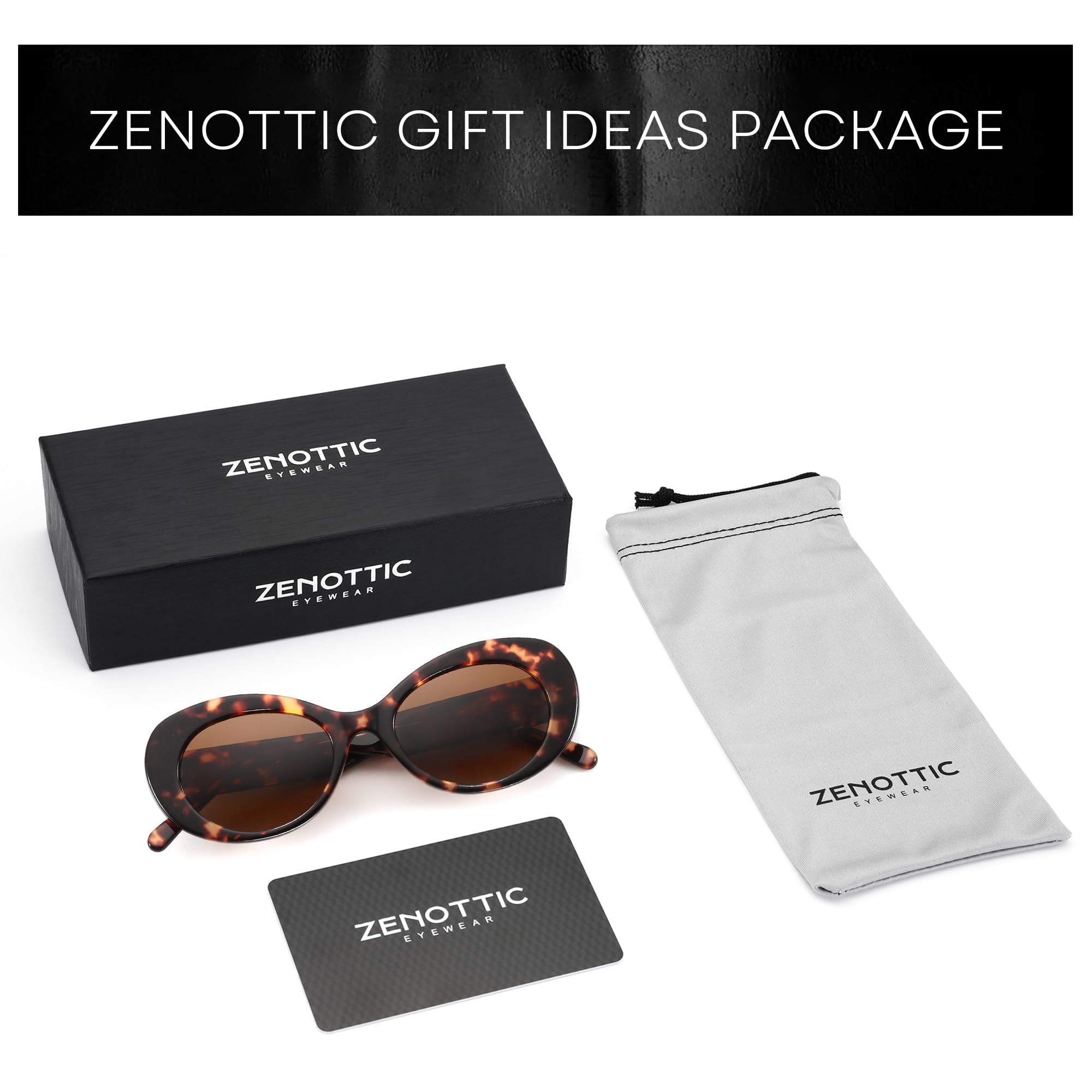 ZENOTTIC Occhiali da Sole Polarizzati Donna Ovali: Occhiali Trendy per Donne - Occhiali da Sole Retro Classici con Protezione UV400