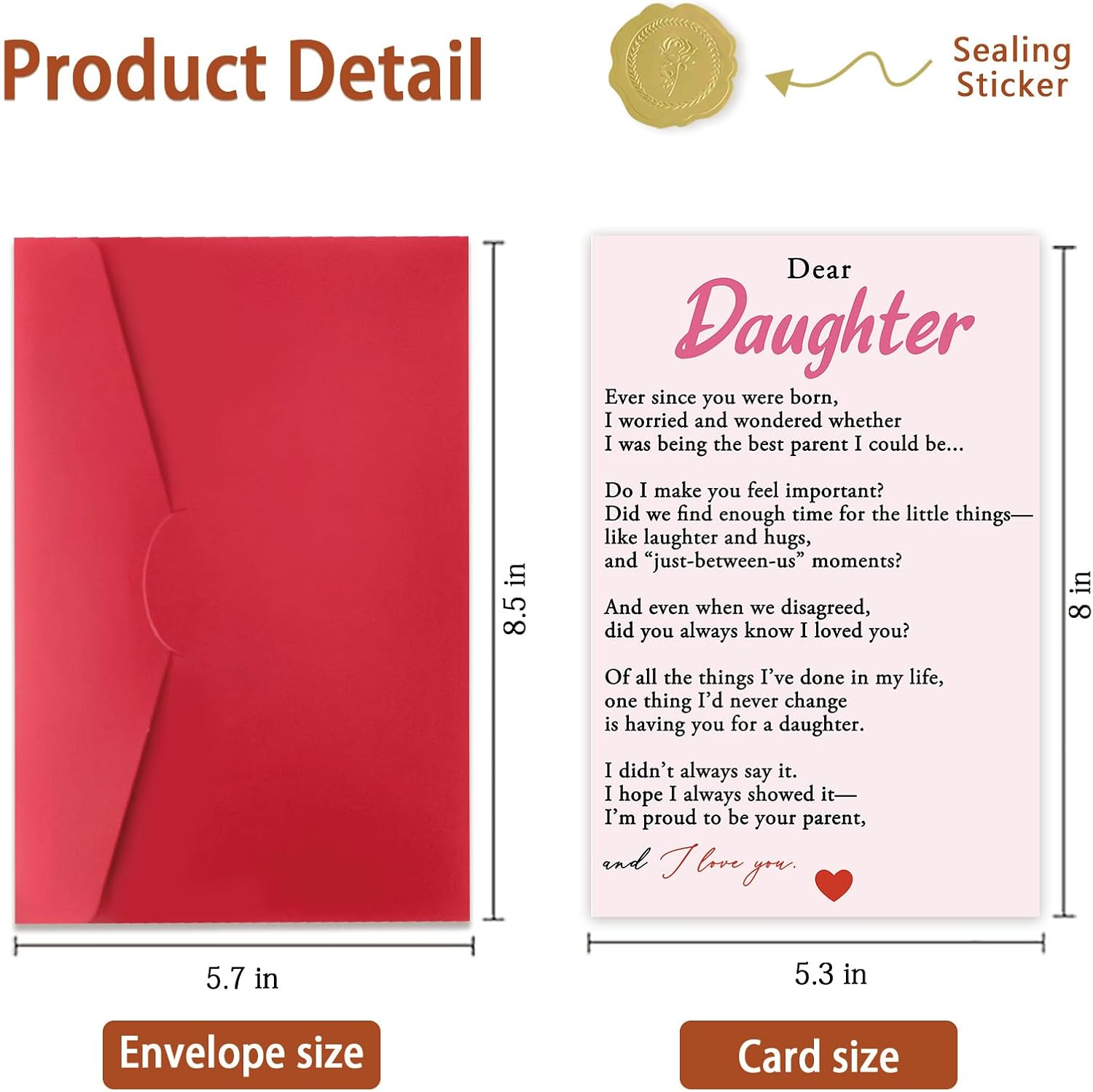 Daughter Birthday Card – Happy Birthday Card for Daughter from Mom or Dad, Funny & Heartfelt Sentimental Message for Girls, Happy Birthday Gift for Her - Image 3