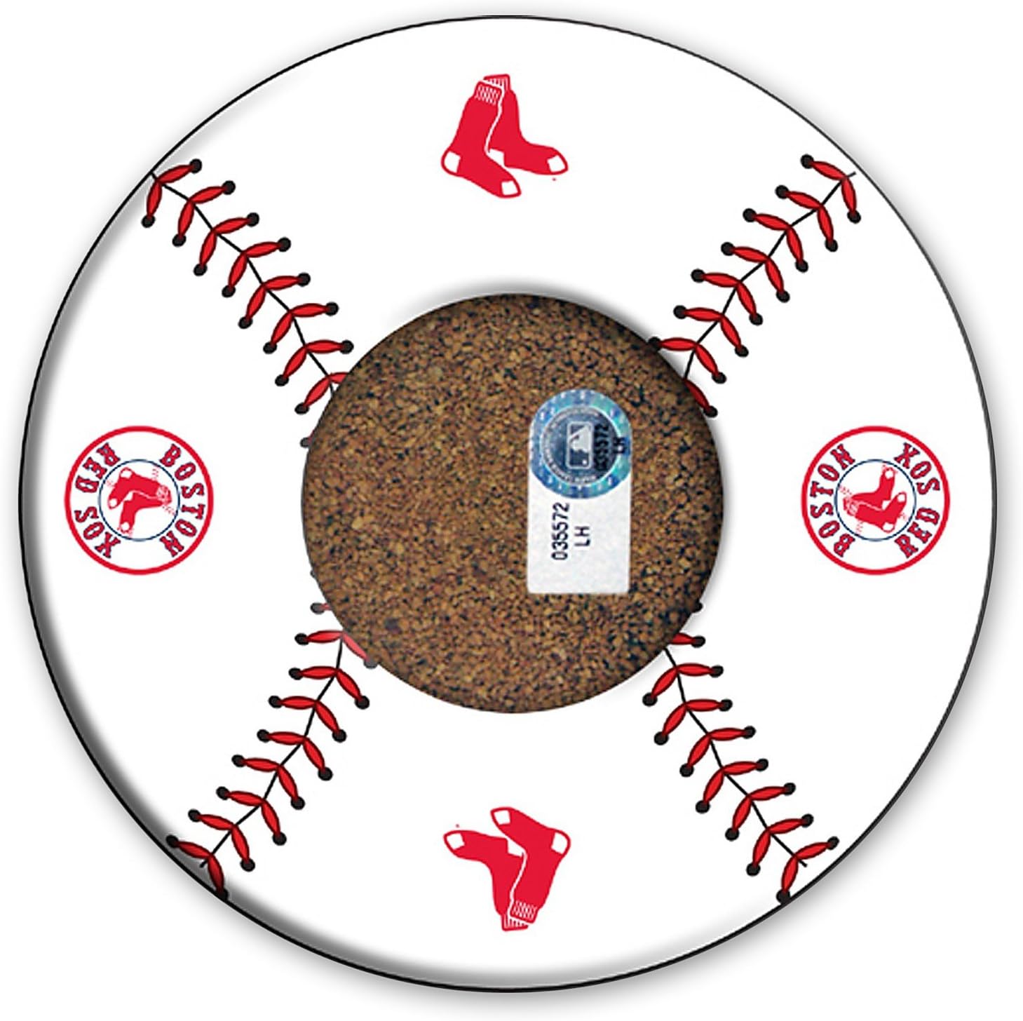 Steiner Sports MLB Boston Red Sox Baseball with Logo Coasters (Set of 4)