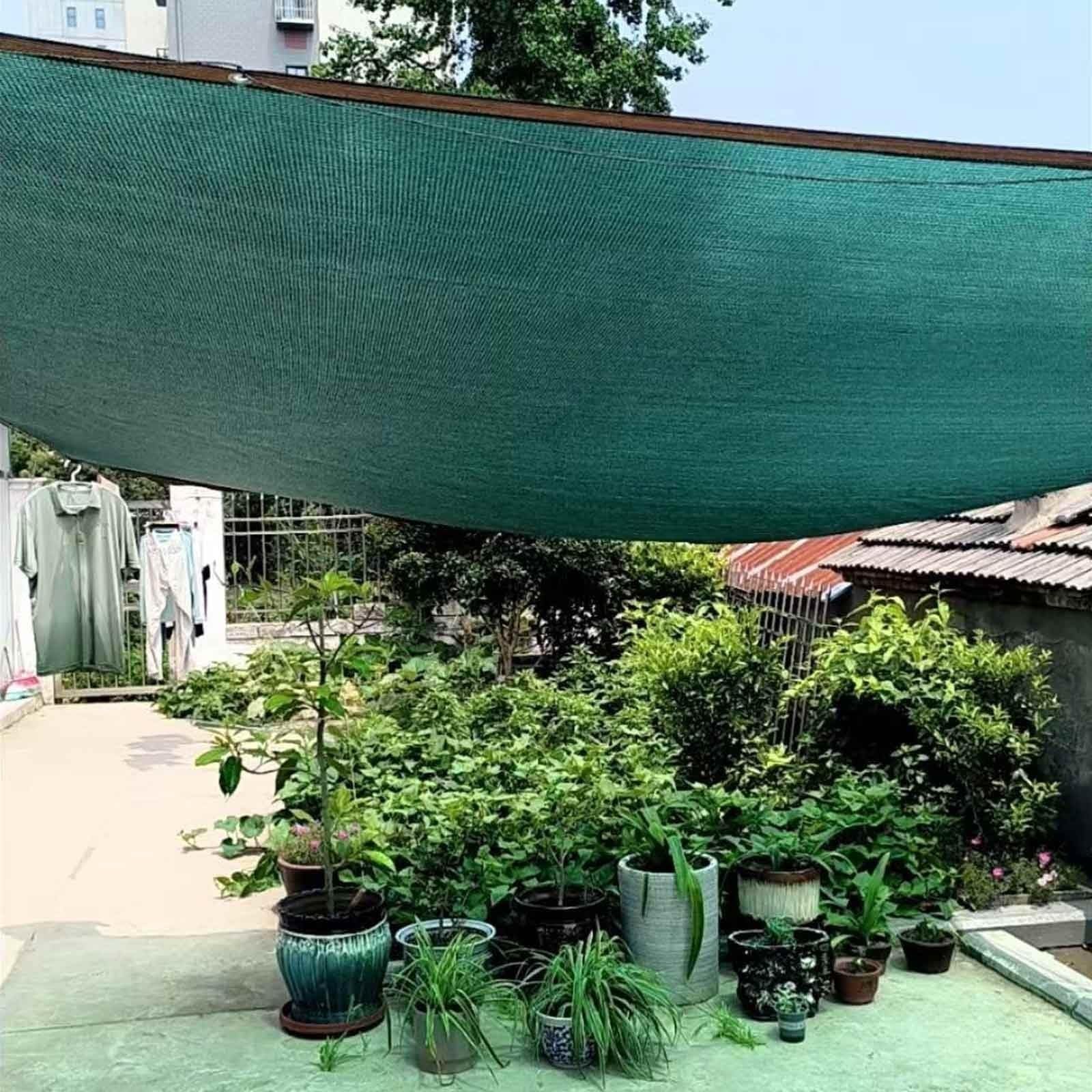 90% blokada UV, zielony klosz, tkanina przeciwsłoneczna do ogrodu, 2 x 4 m do 5 x 8 m, przelotki do pergoli i szklarni, idealna do wzrostu roślin i ochrony na zewnątrz