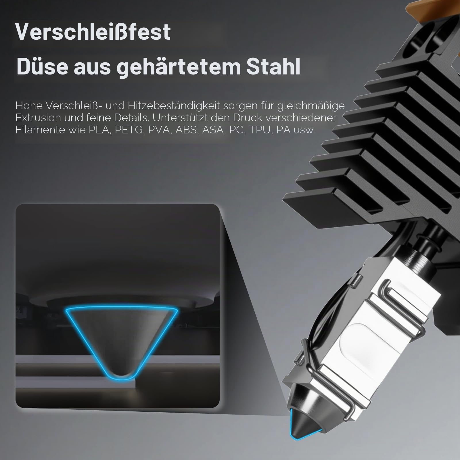 4PCS U1 Hotend 0.4mm Düse aus gehärtetem Stahl Compatible with Snapmaker U1 3D Drucker, Hotend mit Keramischem Schnellheiz-Extruder Ersatzset mit Düsenbürste, Silikonabdeckung und Auslaufschutz