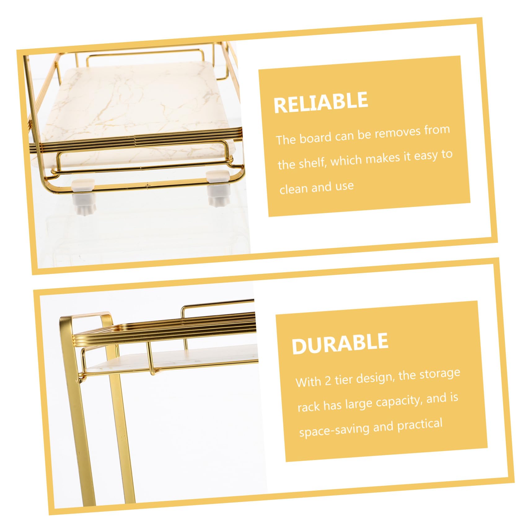 Mensola da Bagno Doppio Effetto Marmo Organizer per Cosmetici e Prodotti per l'Igiene Personale Ripiano Stabile e Facile da Installare per Cucina e Bagno