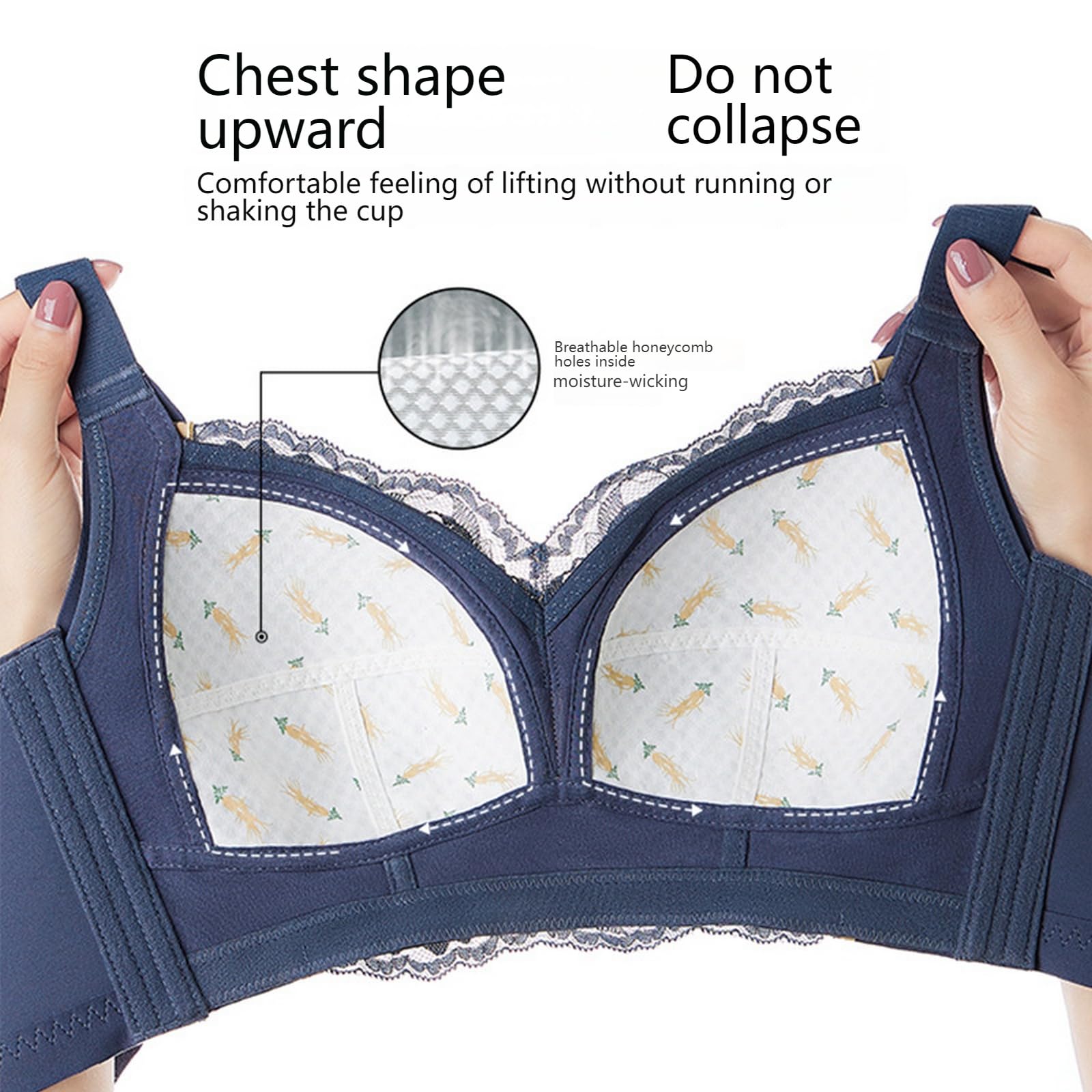 Reggiseno Imbottito Senza Ferretto Estivo da Donna, Sottile, Cuciture, A Coppa Piena, Anti-protrusione, Anti-cedimento, con Supporto Laterale-bianco-75b