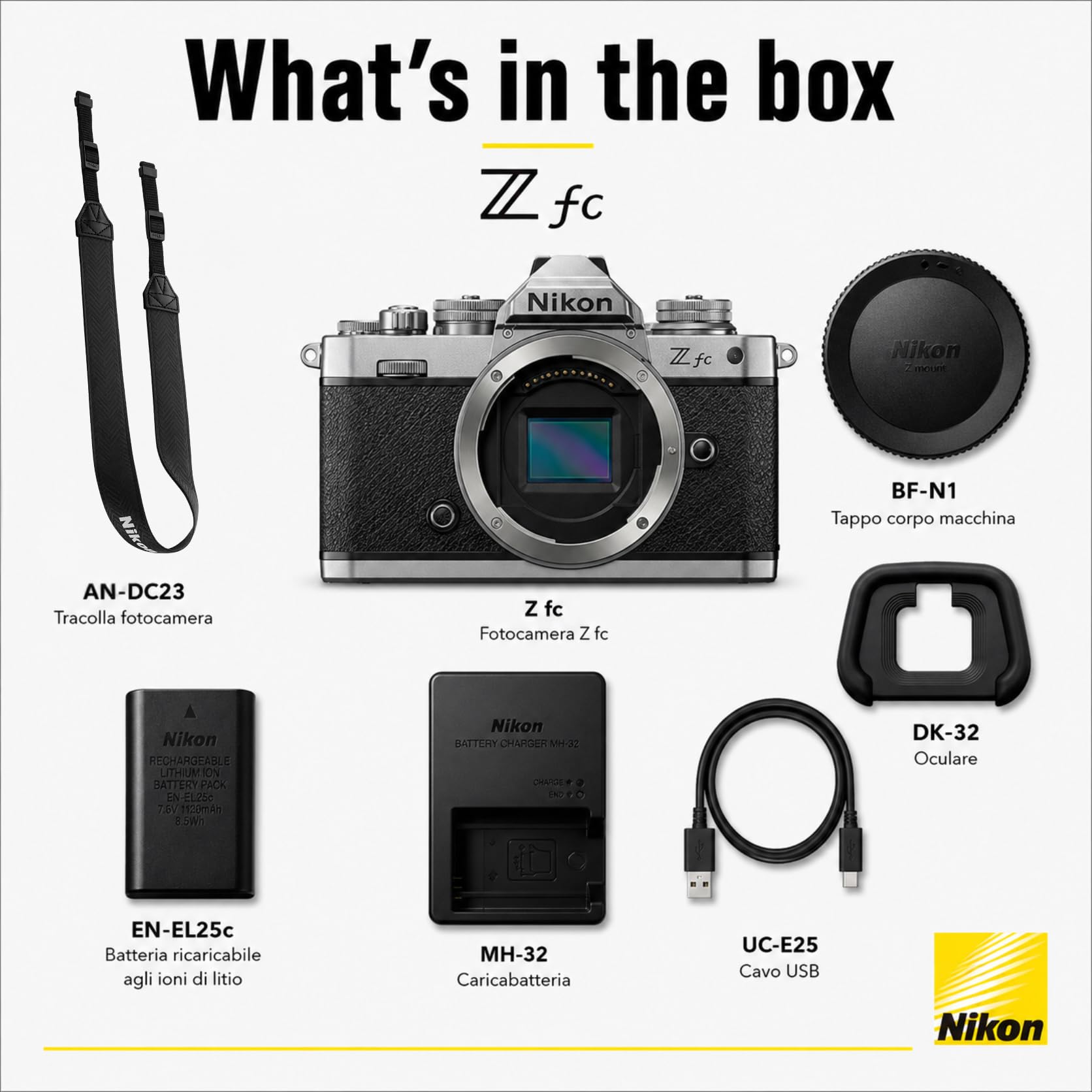 Nikon Z fc 16-50 VR + 50-250 VR+ Lexar SD 64GB, Mirrorless DX 20.9 MP, ghiere di controllo, mirino elettronico, 4K, monitor angolazione variabile, argento [Nital Card: 4 Anni di Garanzia]