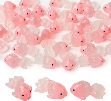 Miniature Koi Fish 40PCS Mini Goldfish Figures Fairy Garden Koi Resin Koi Fish Figurine Moss Landscape Decoration DIY Craft Home Decor
