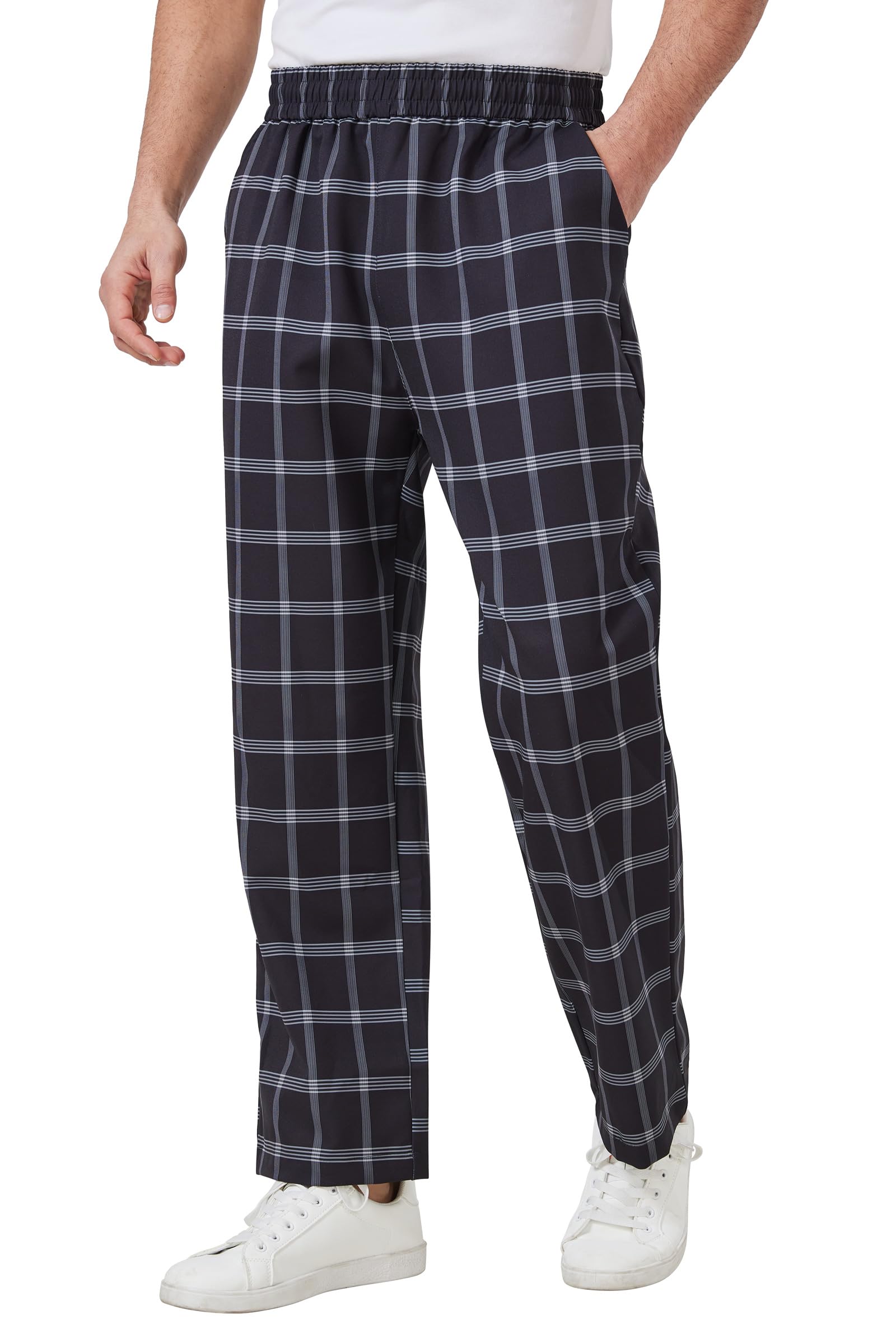 Nanxson Homme Pantalon de Cuisinier Unisexe Tour Pantalon de Travail de Taille Extensible Élastique pour Restauration Hôtel Cantine