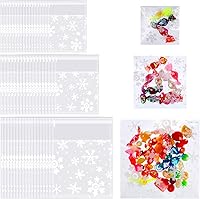 Vista 1 de Boao 300 bolsas de galletas de copo de nieve para envolver invierno, bolsas de celofán con copos de nieve, bolsa autoadhesiva, bolsa transparente
