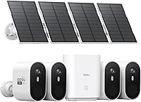 Aosu Solar Security Cameras Wireless Outdoor 4-Cam Kit, 2K QHD, 166° Wide Angle, Color Night Vision, 60-Day Local Storage, No Monthly Fee