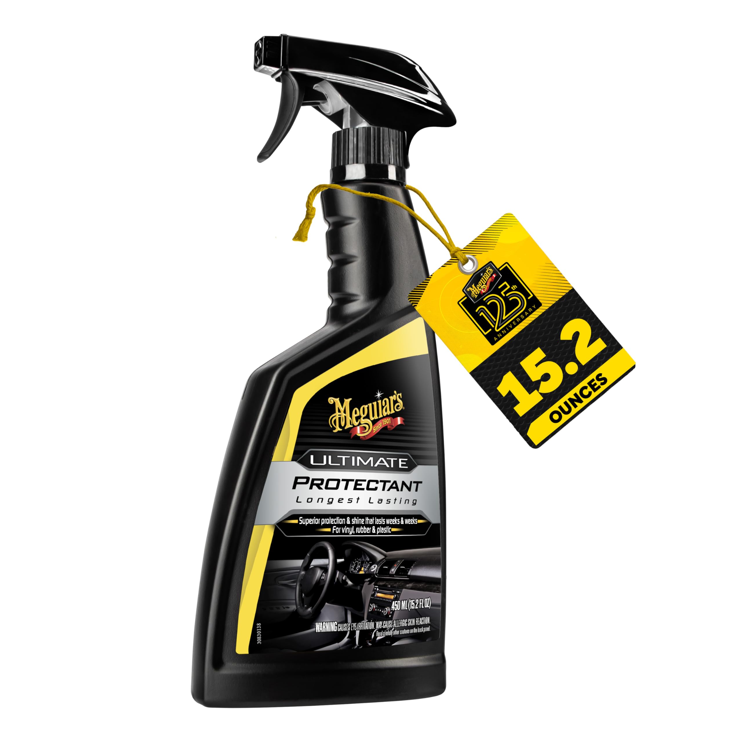 Meguiar's Ultimate Protectant, Exterior & Car Interior Protectant with UV Clear Coat Technology, Non-Greasy Formula for Shining and Protecting Vinyl, Rubber, and Plastic, 15.2 Oz Spray Bottle