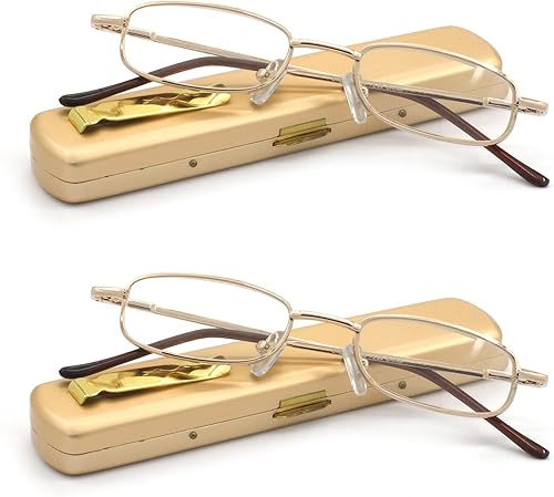 EYE ZOOM Gafas de lectura ligeras y portátiles de metal con estuche de bolsillo para hombres y mujeres EYE ZOOM Gafas de lectura ligeras y portátiles de metal con estuche de bolsillo para hombres y mujeres