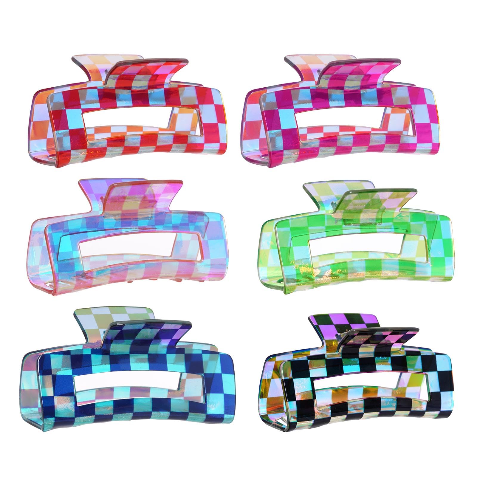 Amazon.com: baotongle 6pcs Checkered Hair Claw Clips for 