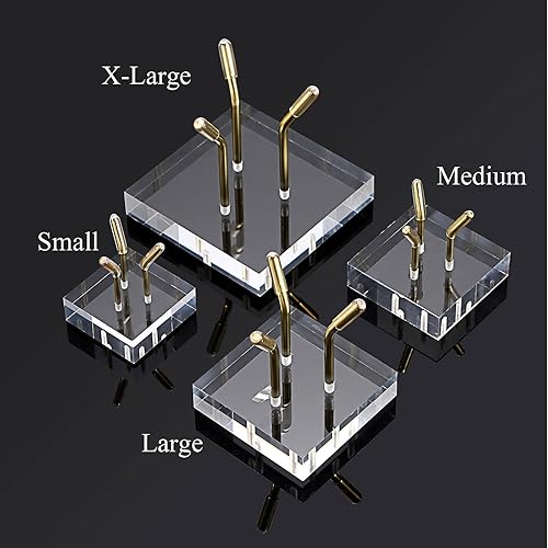 Miniatura 8 de Hipiwe Soporte de exhibición de brazo de metal dorado con base acrílica, soporte decorativo para caballete de exhibición para esfera, bolas de