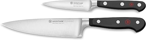 Miniatura 2 de Wüsthof Juego de cuchillos clásicos de preparación de 2 piezas y cuchillo Santoku clásico de 7 pulgadas