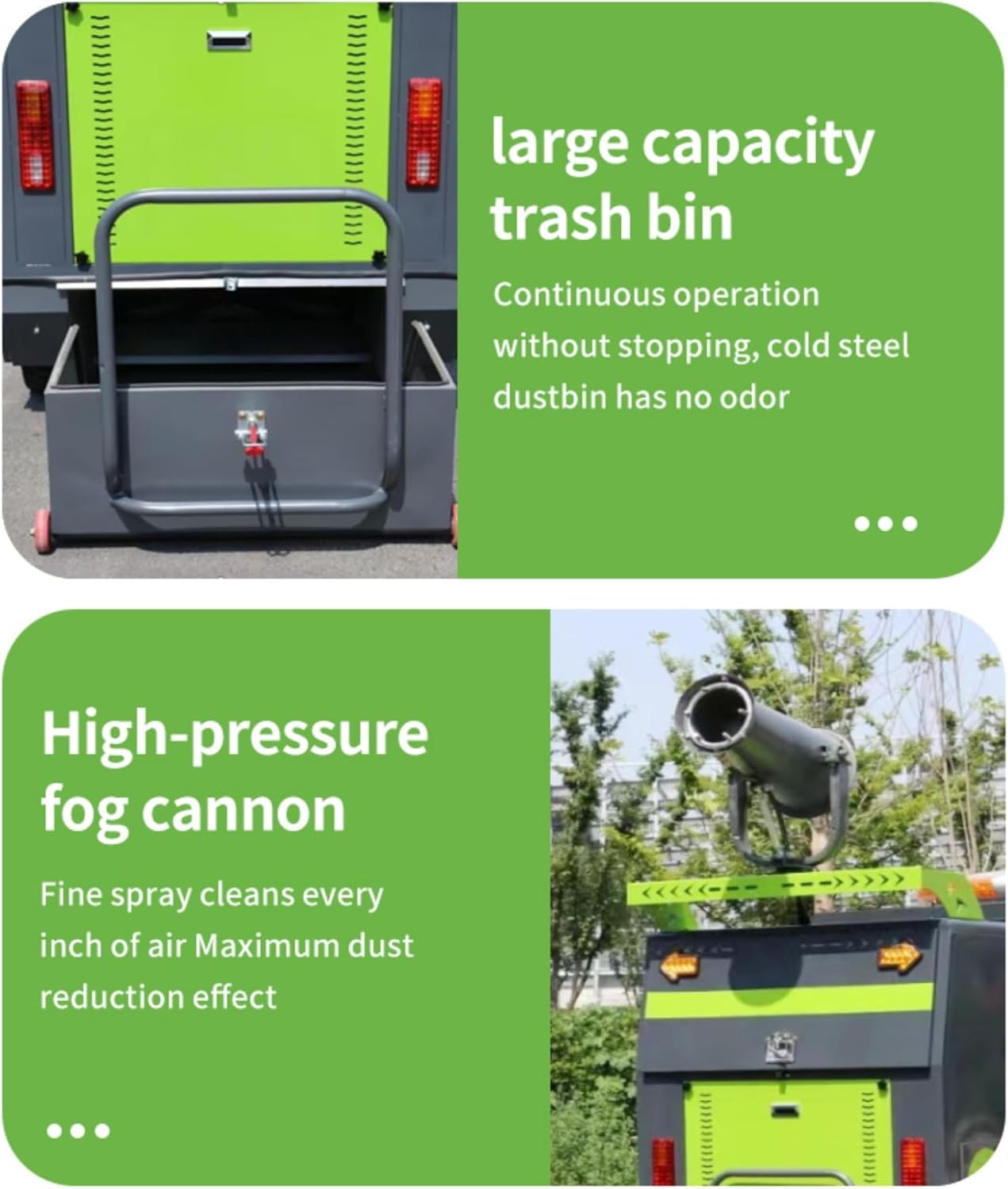 Pure Suction High-Discharge Ride-On Sweeper, Industrial Electric Road Sweeper Machine with 2450mm Cleaning Width & 800L Hopper, for Street Floor Cleaning & Commercial Use