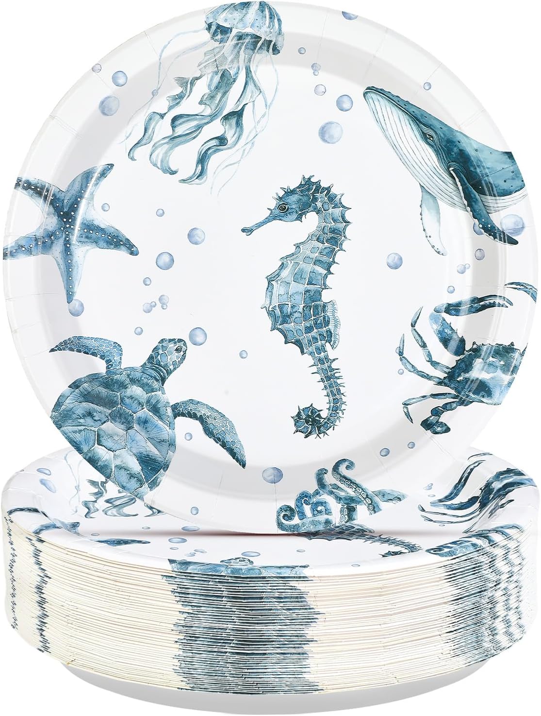 50Pcs Spooky Rustic Alphabet Paper Plates 9 Inch Disposable Retro Colorful Light Bulbs Party Decorations Retro Scary House Run Themed Plates for Boys Girls Holiday Stranger Birthday Party Supplies