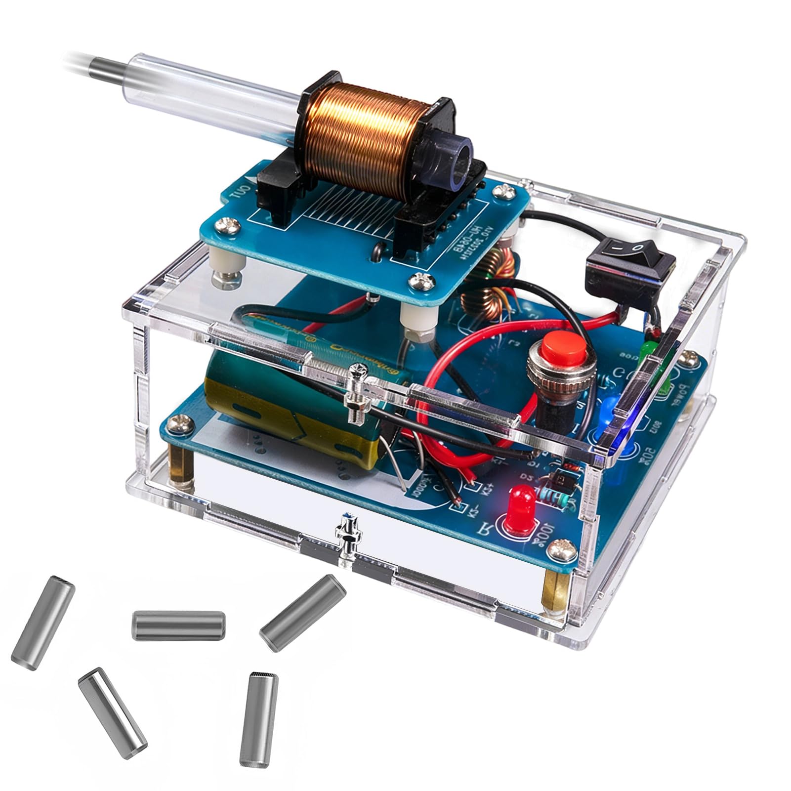 Schießspiel Löt Bausatz, DIY Elektromagnetischer Emitter, Lötpraxis-Kit, Elektronik-Lötkit für Erwachsene, Elektronischer Mini-Spannungswandler-Modul für Schule STEM-Bildung Geschenk
