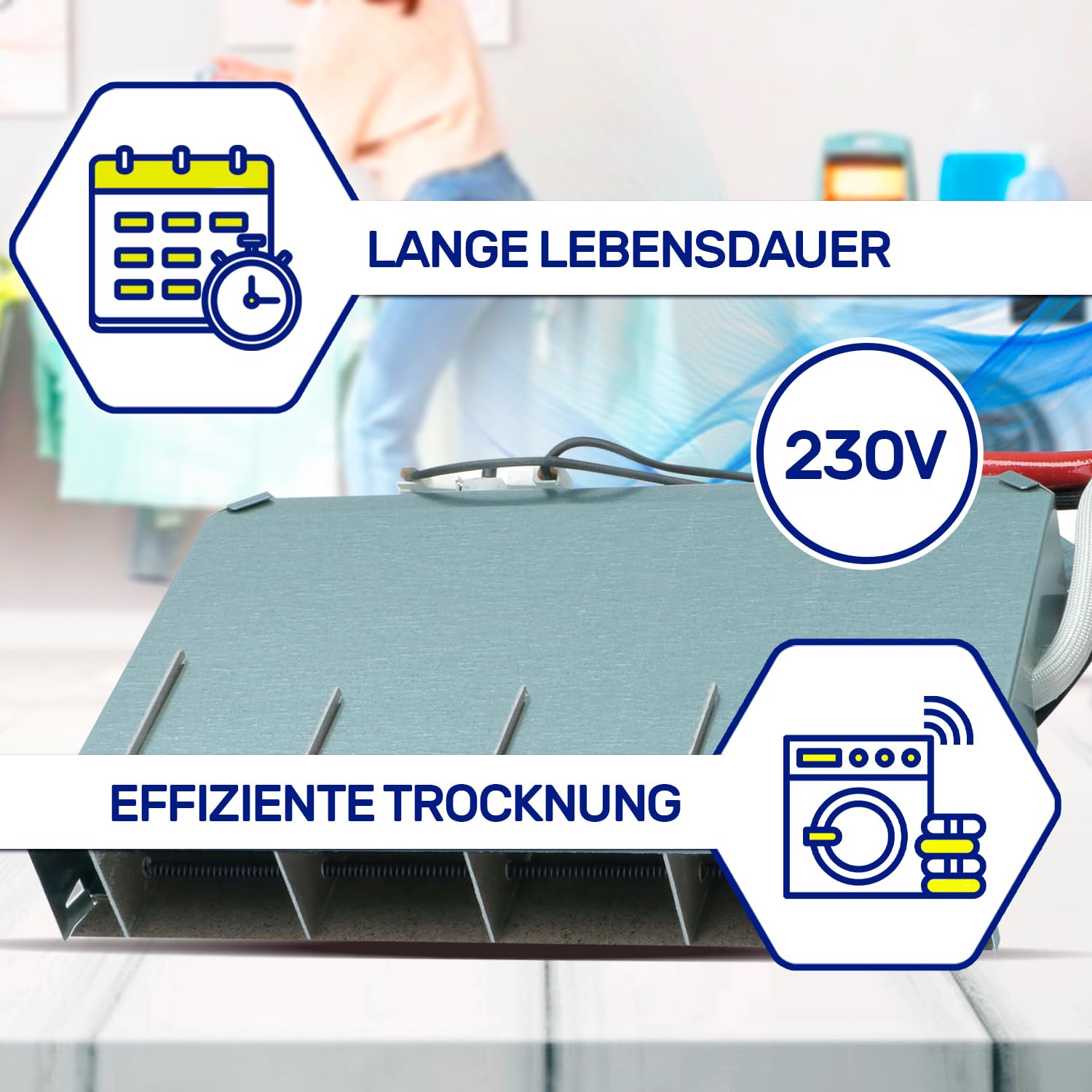 Heizelement Trockner 1600+700W 230V mit 2976680200 für Beko für Blomberg