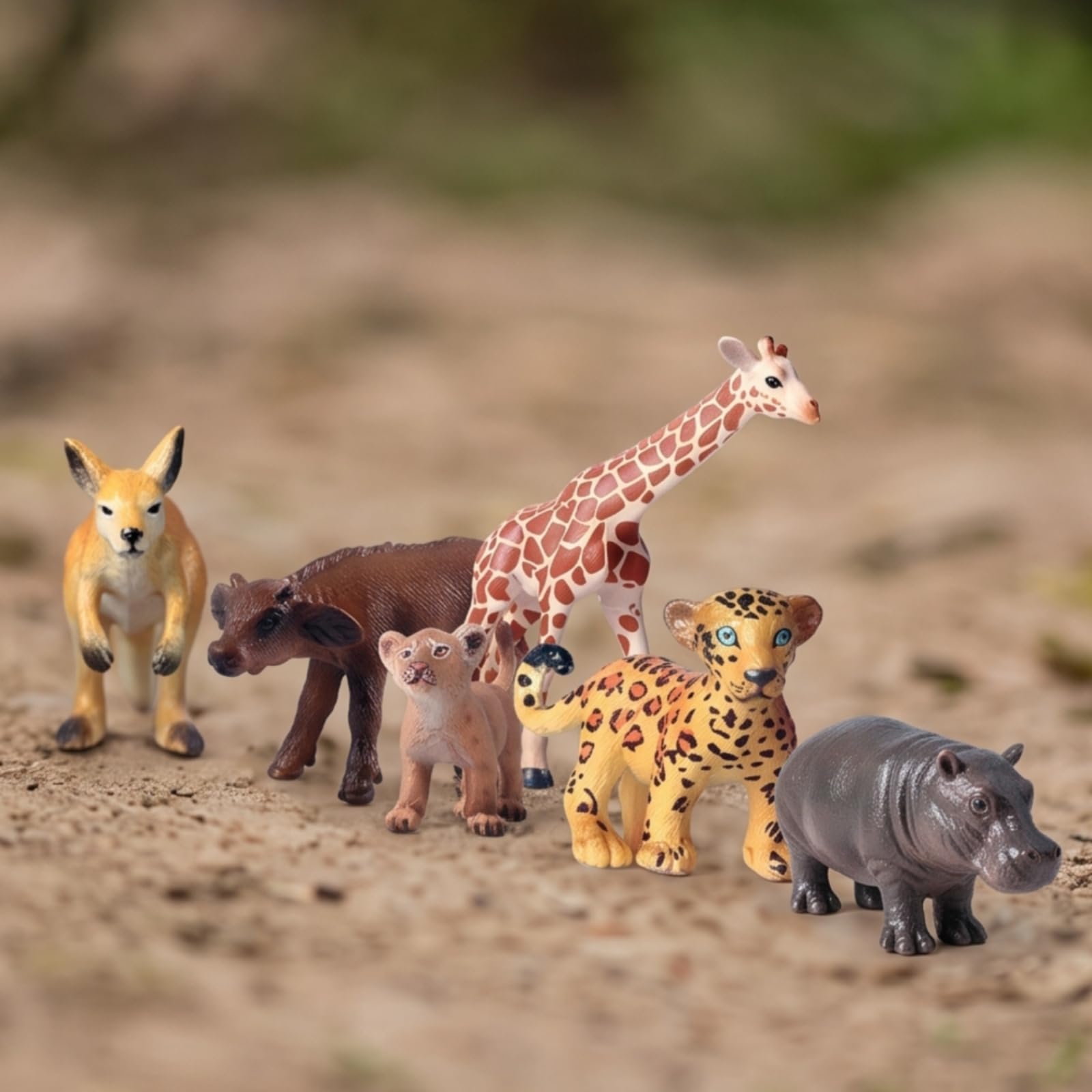 16 Pezzi Animali Giocattolo Solido Figurina Durevole Modellino per Diorama