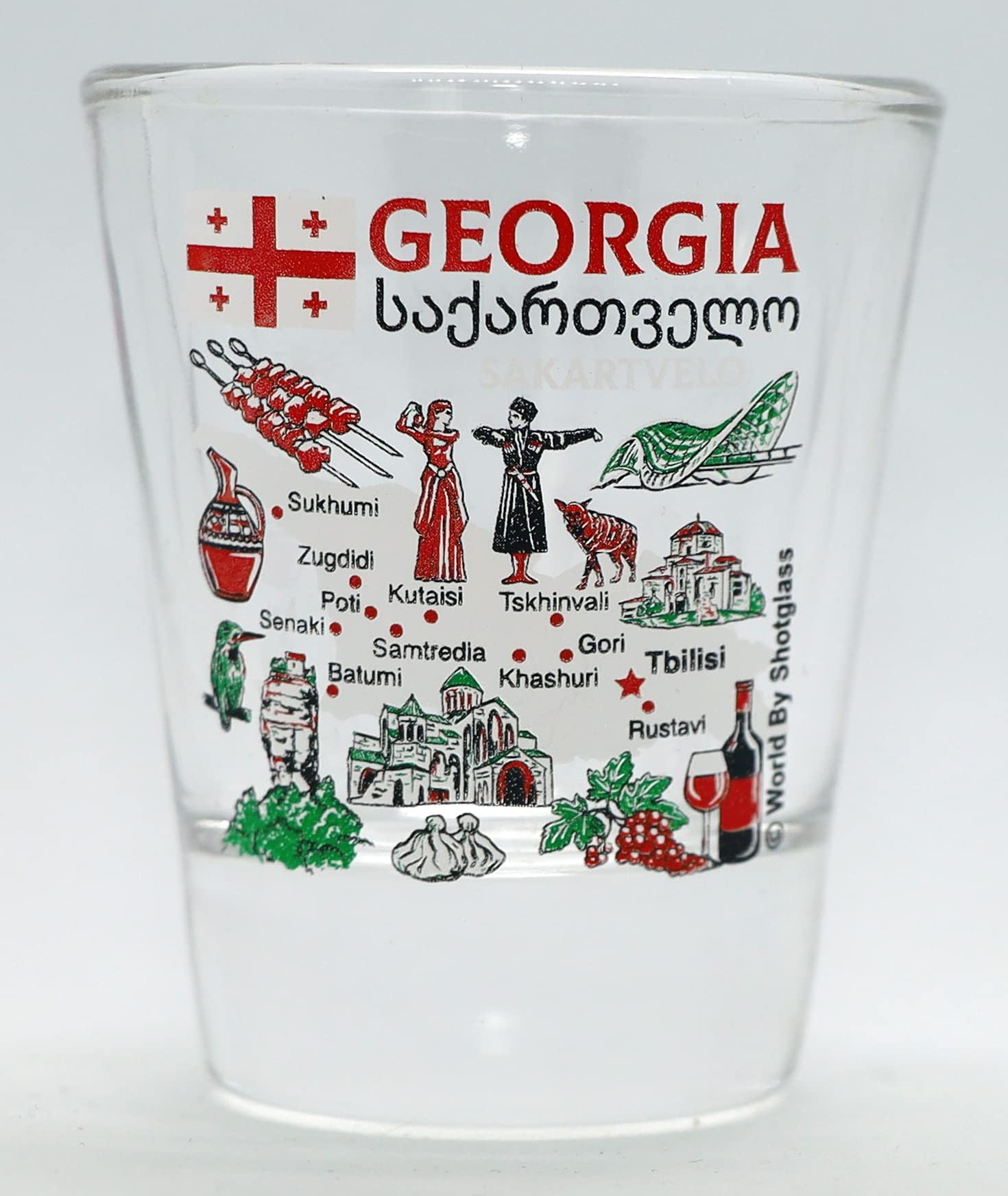 Georgia (Country) Landmarks and Icons Collage Shot Glass
