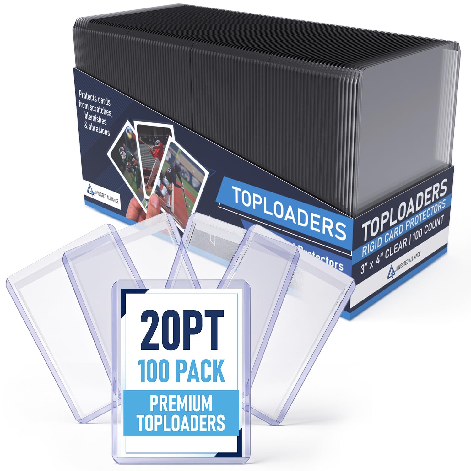 Premium Seamless 20PT - 360PT Thick Top Loader for Cards | Top Loader Card Holder, Baseball Card Sleeves Hard Plastic, Hard Trading Cards Sleeves, TCG Sports Sleeve Hards, Toploader Clear Plastic