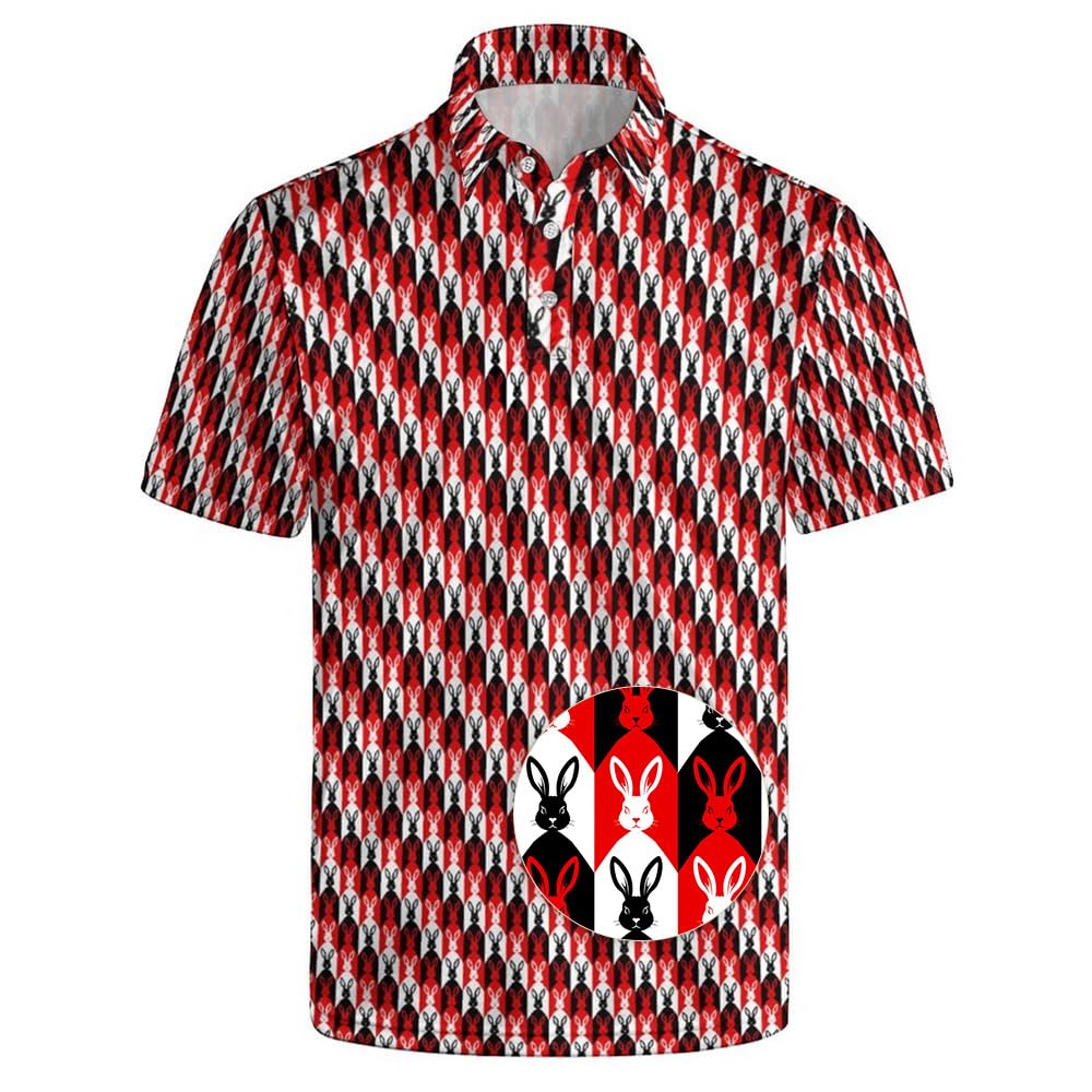 Men's Funny Golf Shirt Short Sleeve, Casual Polo Shirts for Men