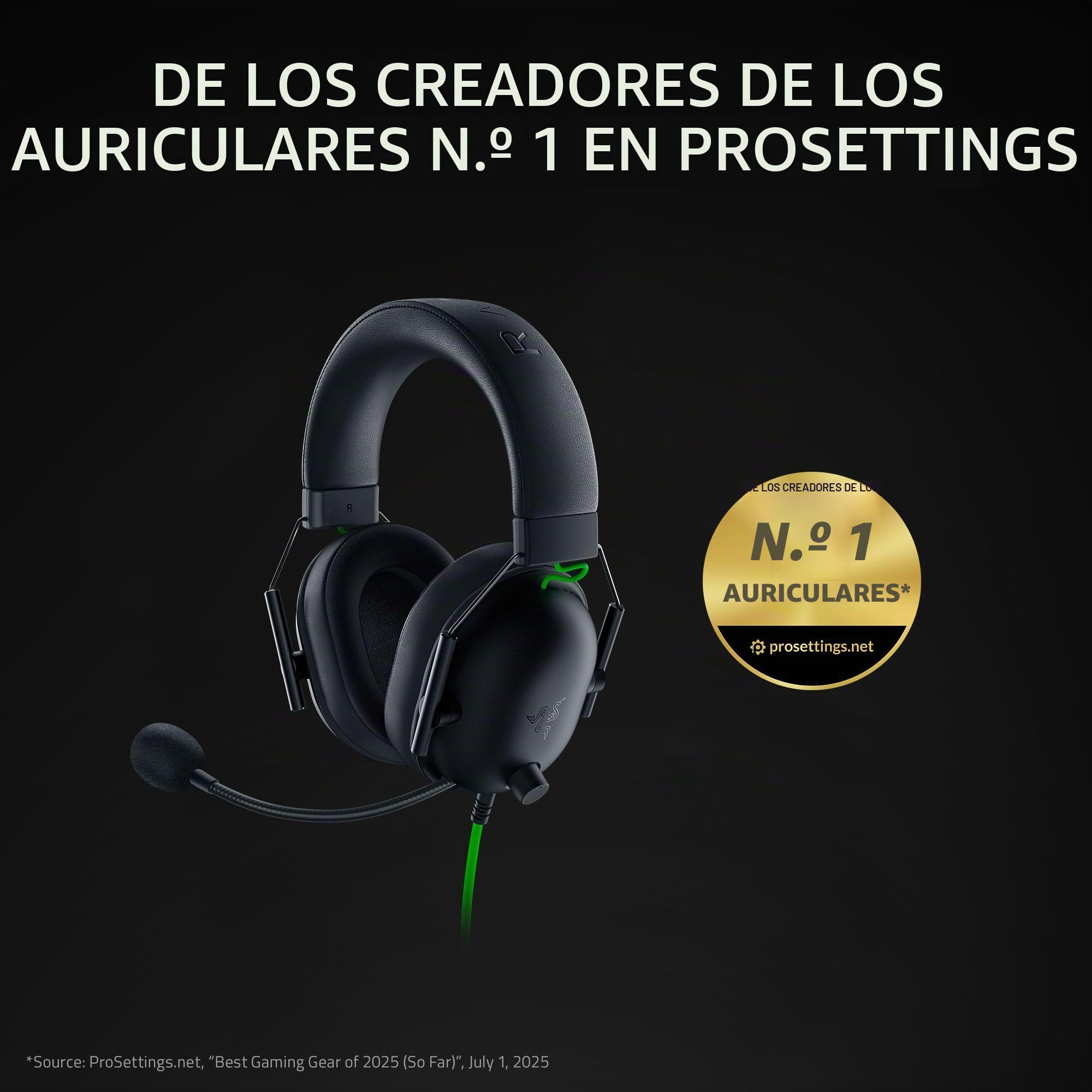 Razer BlackShark V2 X - Auriculares para Videojuegos: Sonido Envolvente 7.1 – Controlador de 50 mm – Almohada de Espuma viscoelástica – para PC, PS4, PS5, Switch, Xbox One, Xbox Series X|S, Mobile –
