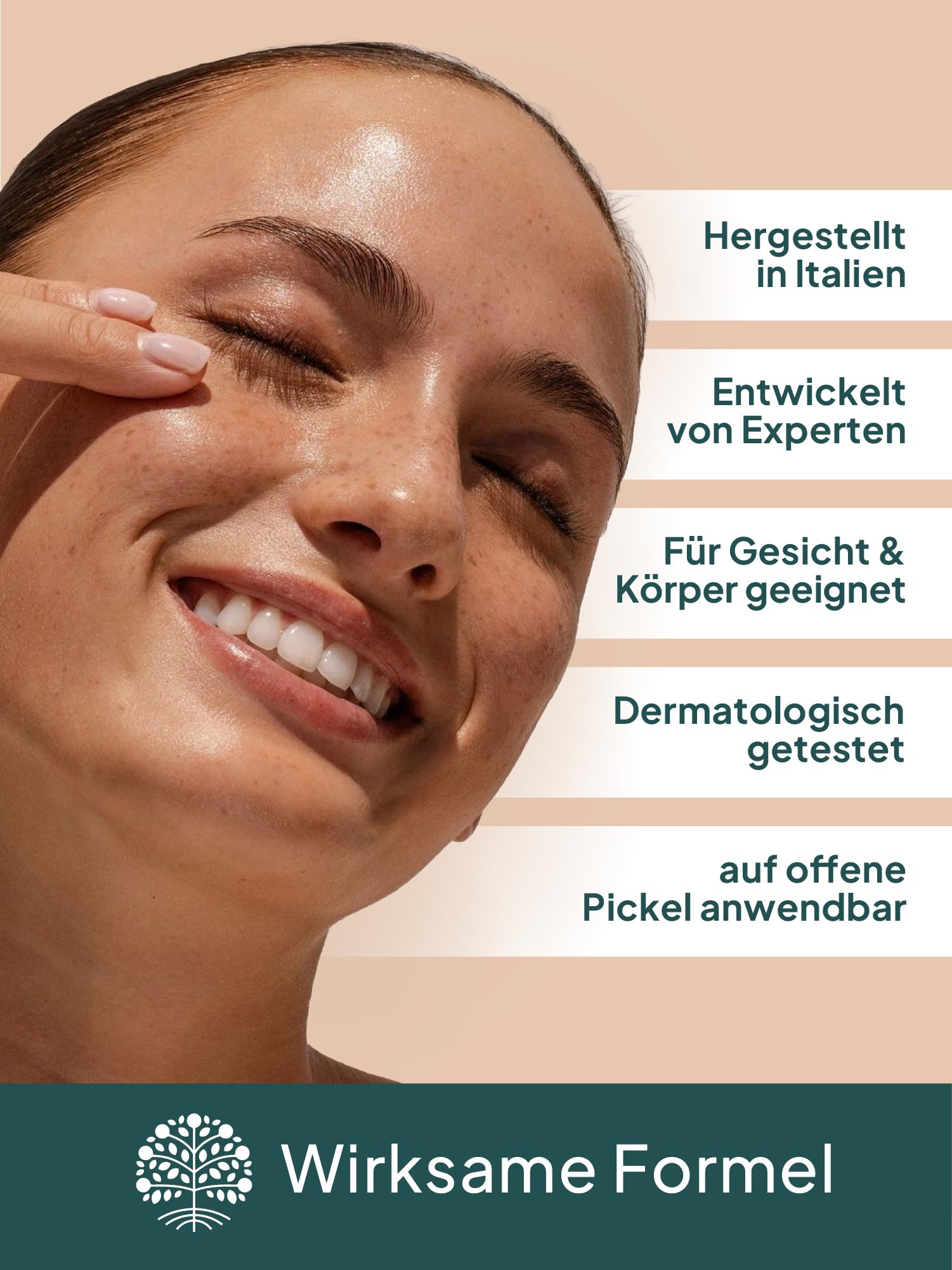 GRÜNE VALERIE® Zinksalbe gegen Pickel 100ml [HOCHDOSIERT] - Mit Teebaumöl, Salicylsäure & Niacinamid - Anti Pickel Creme - Hautbalance - Zink gegen Akne - Gesichtspflege unreine Haut mit Propolis