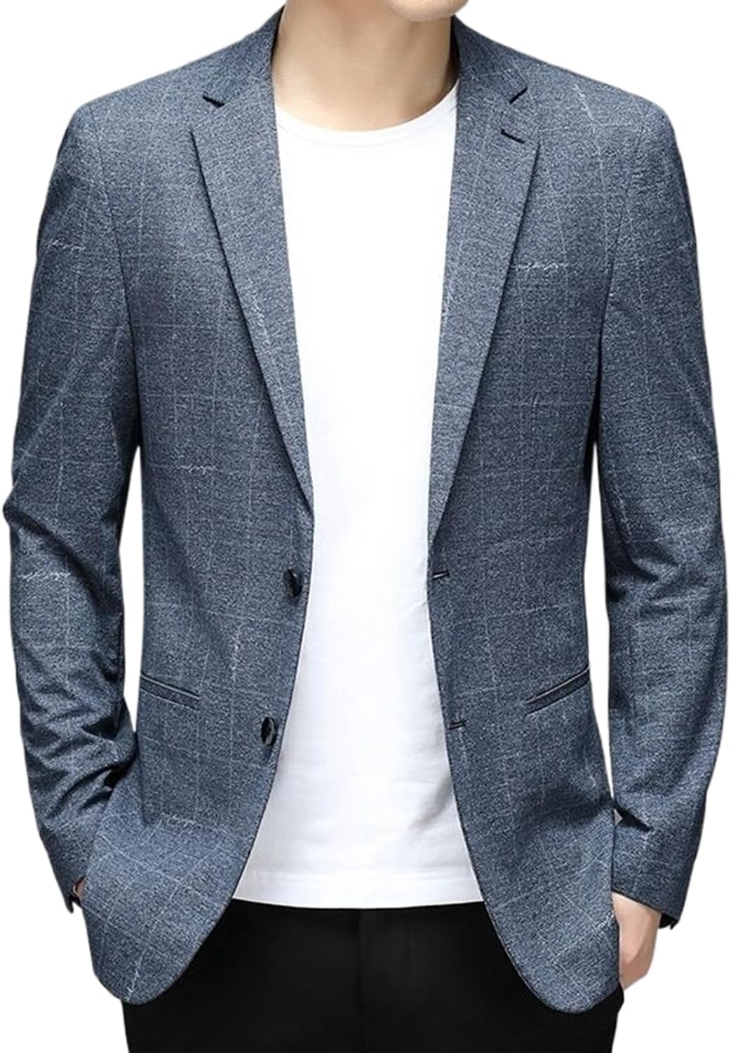 Men's Spring Fall Slim Fit Business Casual Suit Jacket Mid-Aged Young