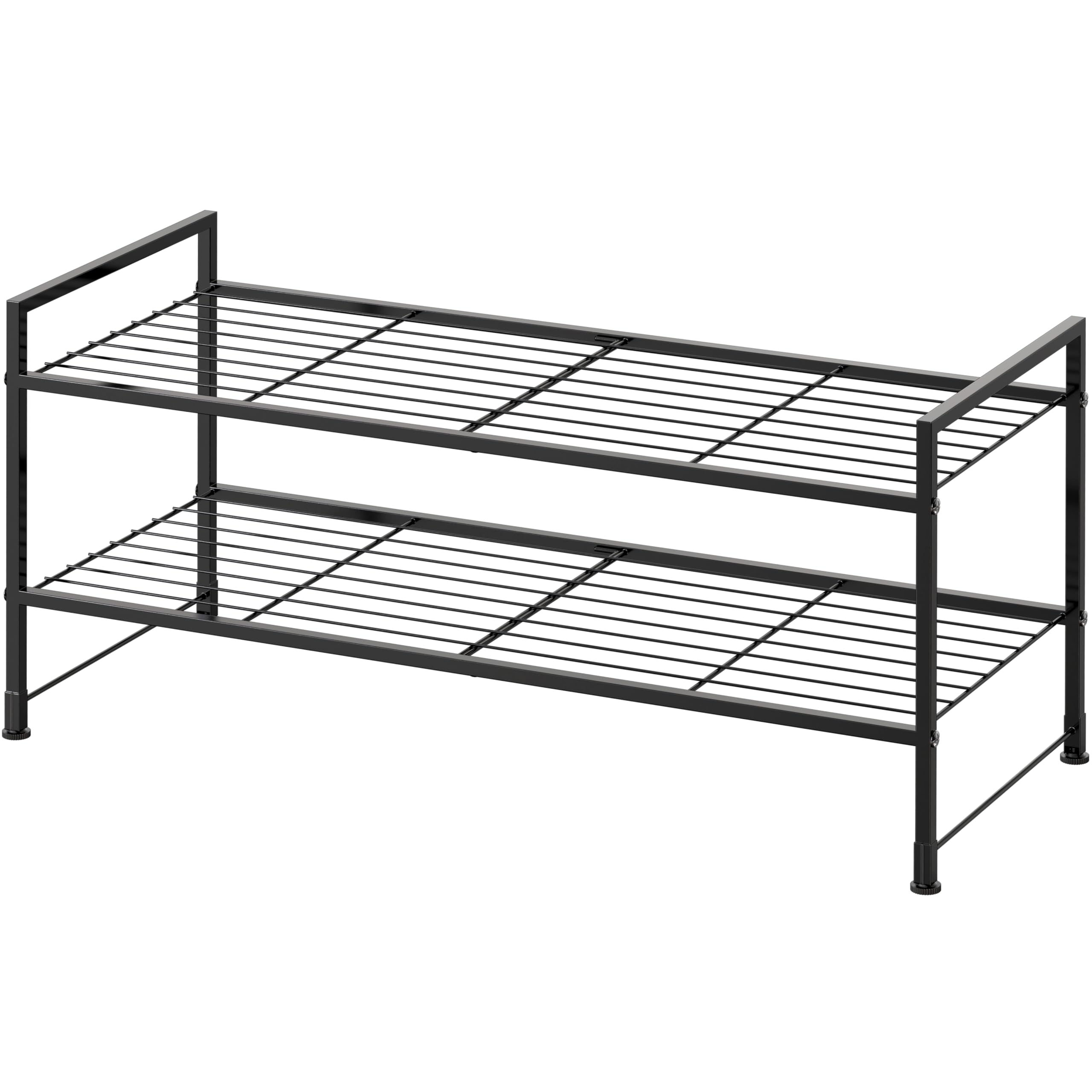 Simple Houseware 2-Tier Stackable Wire Shoes Rack, Black