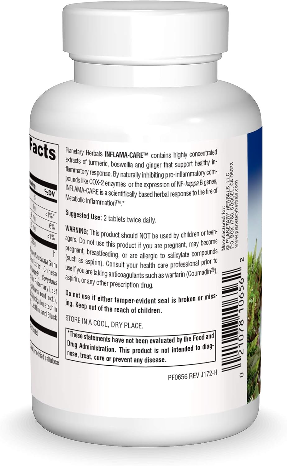 Planetary Herbals Inflama-Care 1165mg Turmeric/Boswellia Complex - 120 Tablets