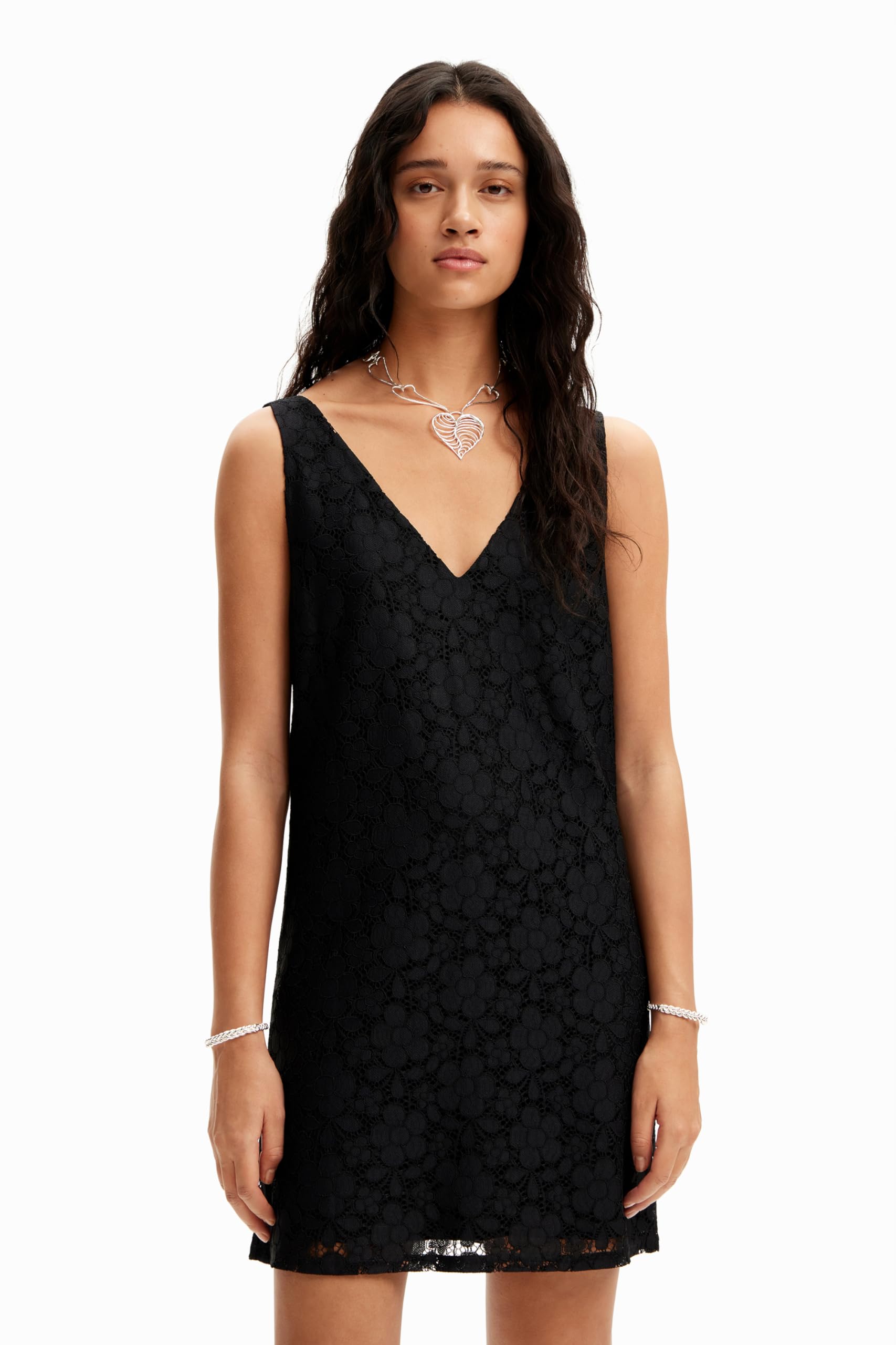 Desigual Vestido de Mujer, Negro, S