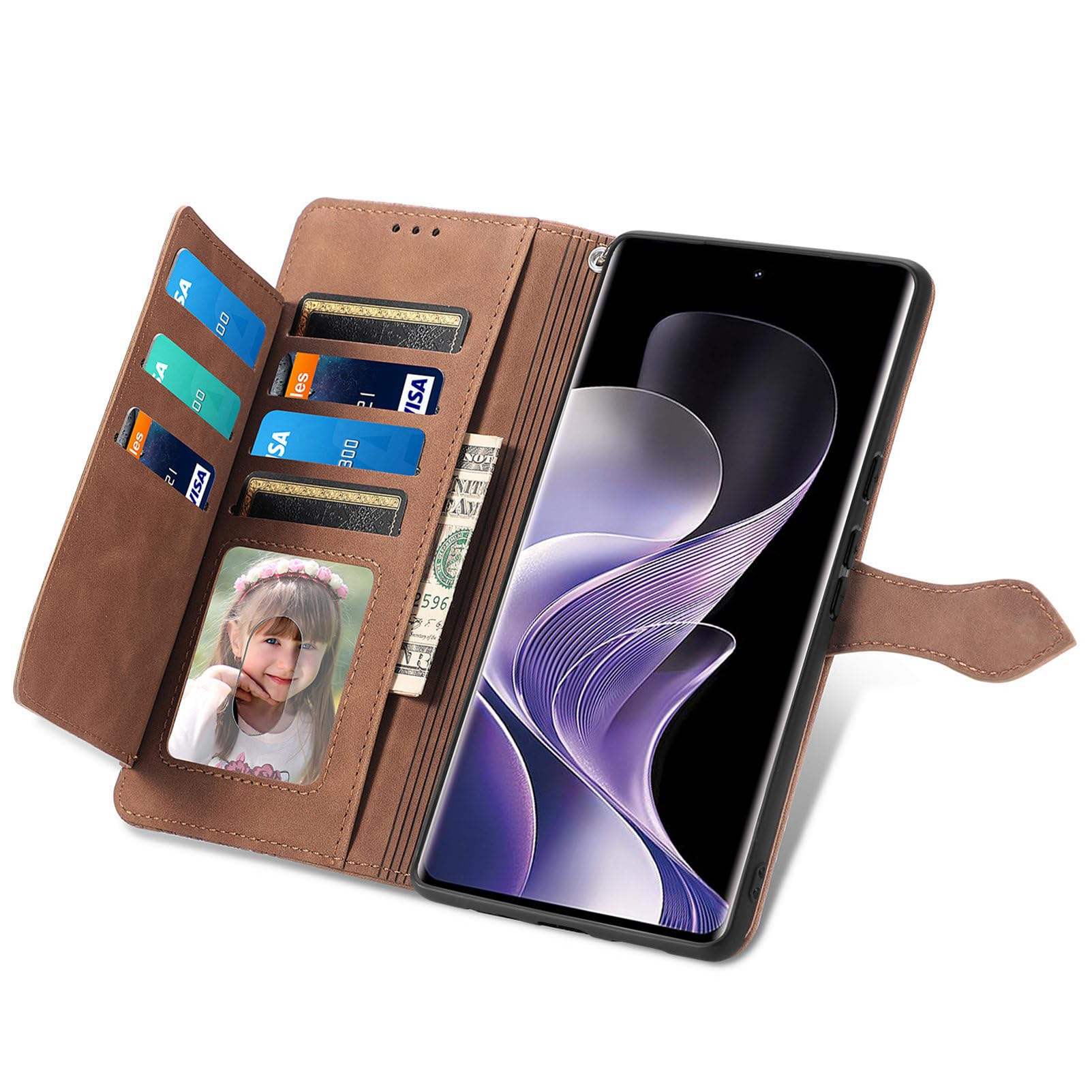Custodia Xiaomi Redmi Note 14 Pro 5G/POCO X7 – Portafoglio Pelle Floreale Blu Con Cinturino E Chiusura Magnetica
