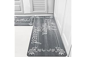 Alfombras para cocina HEBE, Juego de 2 Alfombrillas Antideslizantes para Cocinas con...