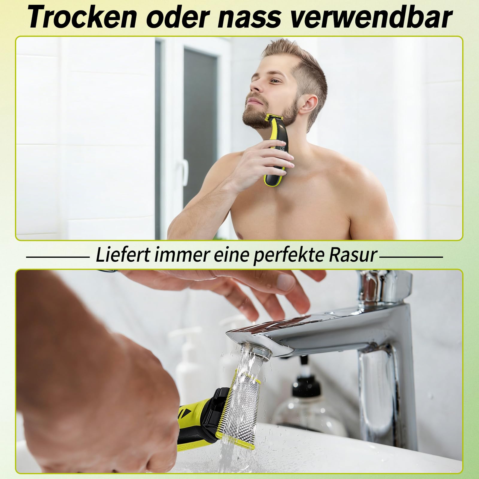 3 Stück Ersatzklingen für Philips OneBlade & OneBlade Pro – Bruchsicher & Langlebig für Gesicht und Körper.