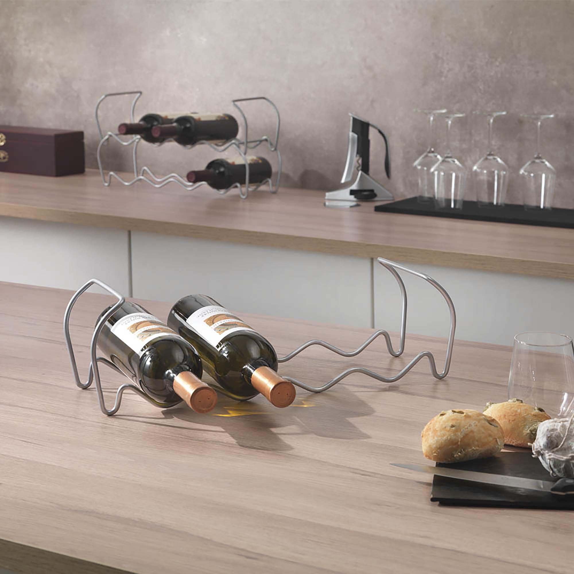 Portabottiglie Da Vino Impilabile Metaltex | Fino A 12 Bottiglie | Filo Di Ferro Plastificato | 44x15x13 Cm - Foto 9