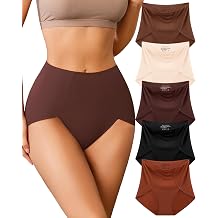 Womens Underwear Seamless High Waisted Briefs Hig Cut Full Coverage Soft Tagless No Show Panties for Women Pack