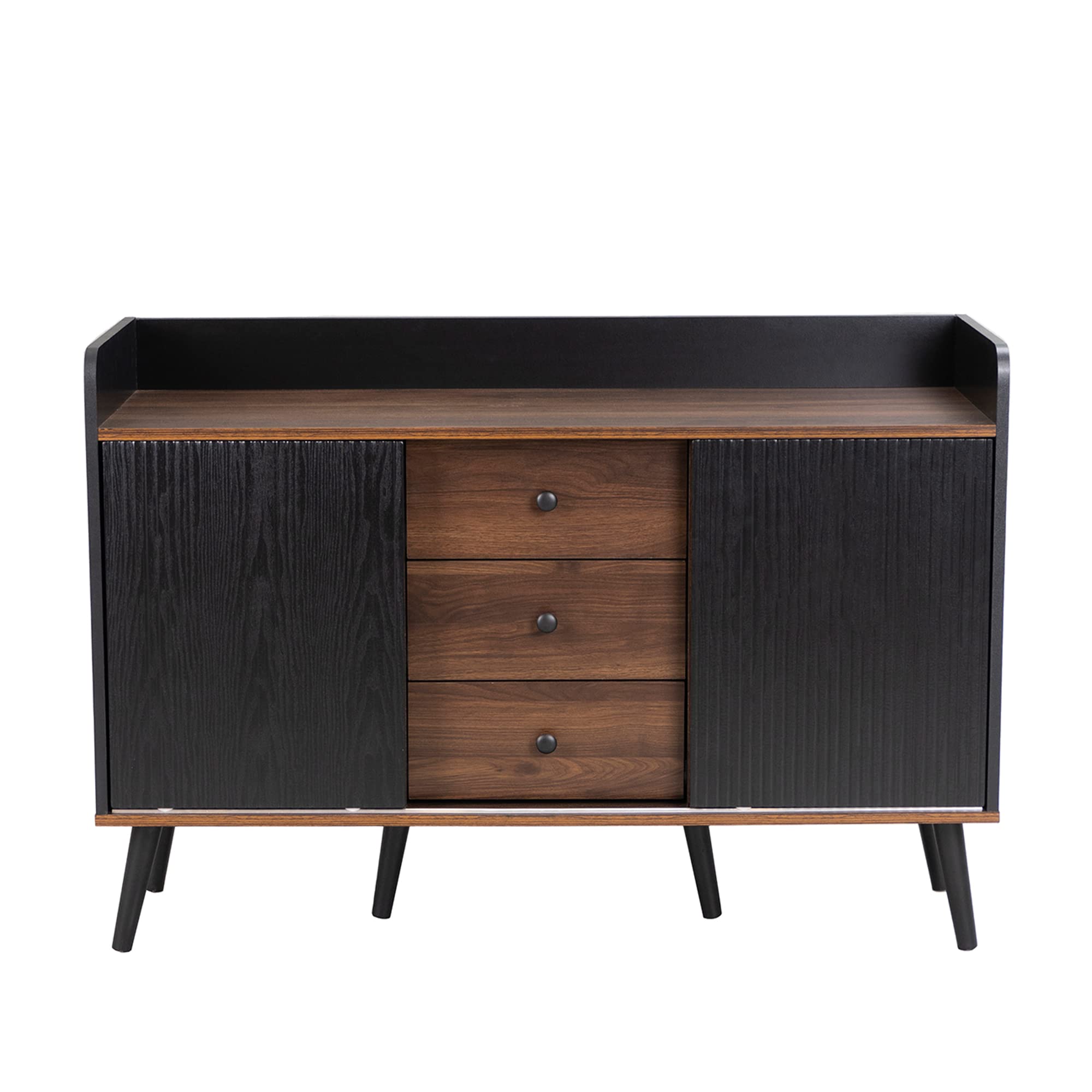 TIZZ Squisita credenza con tre cassetti e moderna venatura del legno, ideale per camera da letto e soggiorno, offre mensole portaoggetti, dimensioni 80 x 117,5 x 40 cm (altezza x larghezza x
