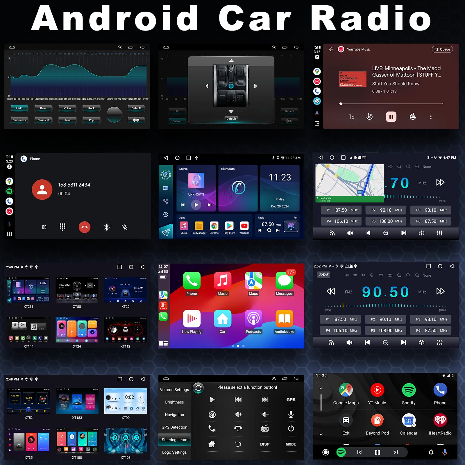 Autoradio per Opel Corsa D/Astra/Zafira/Meriva/Combo con Android Auto e CarPlay Wireless, Bluetooth Car Radio Stereo con Telecamera Retromarcia/Mic/Canbus/App Store/Porta USB(Nero) 2G+32G