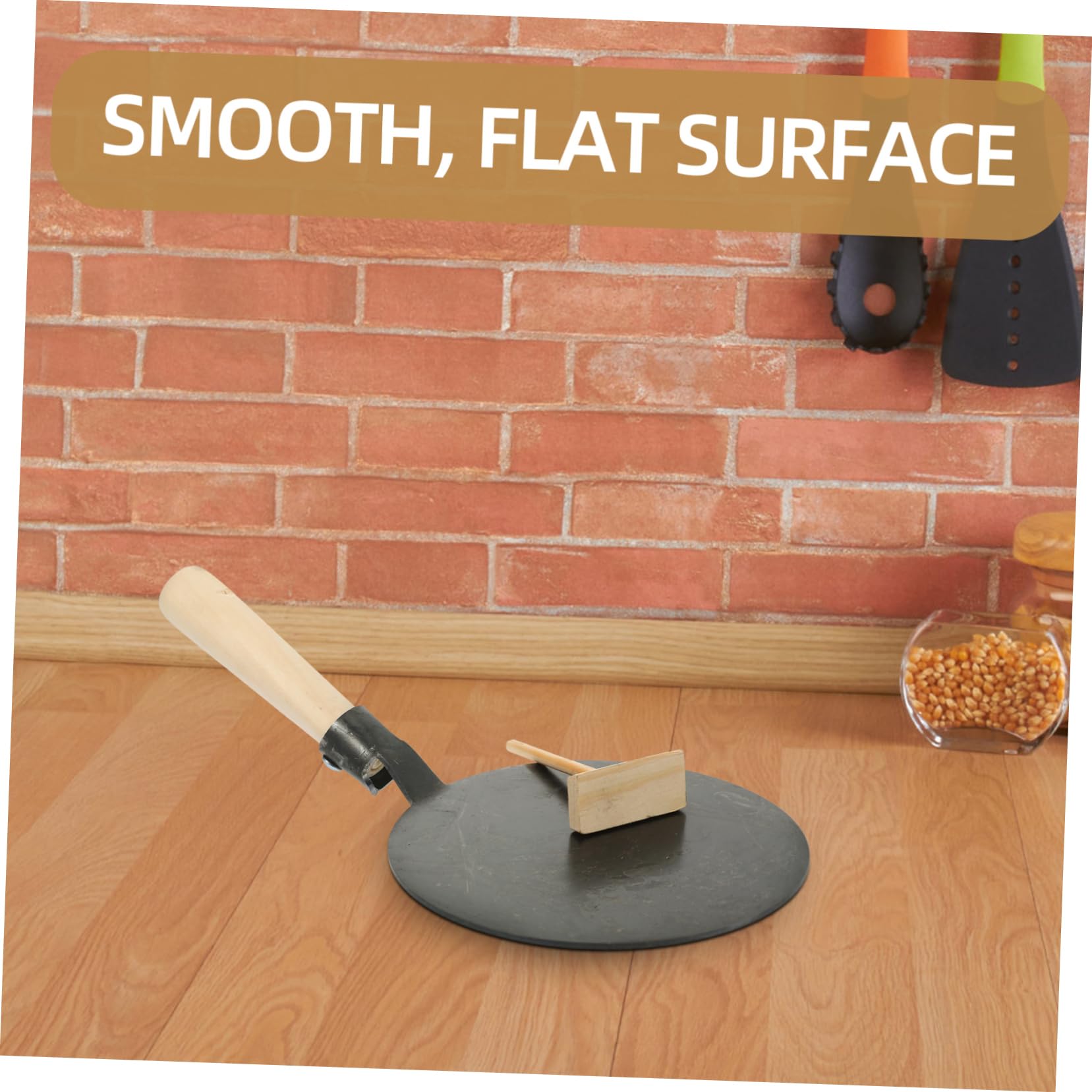 MOLUCKFU 1set Nonstick Pancake Pan Flat Griddle Spreader for Cooking Crepes Tortillas and More for Home and Restaurant Use