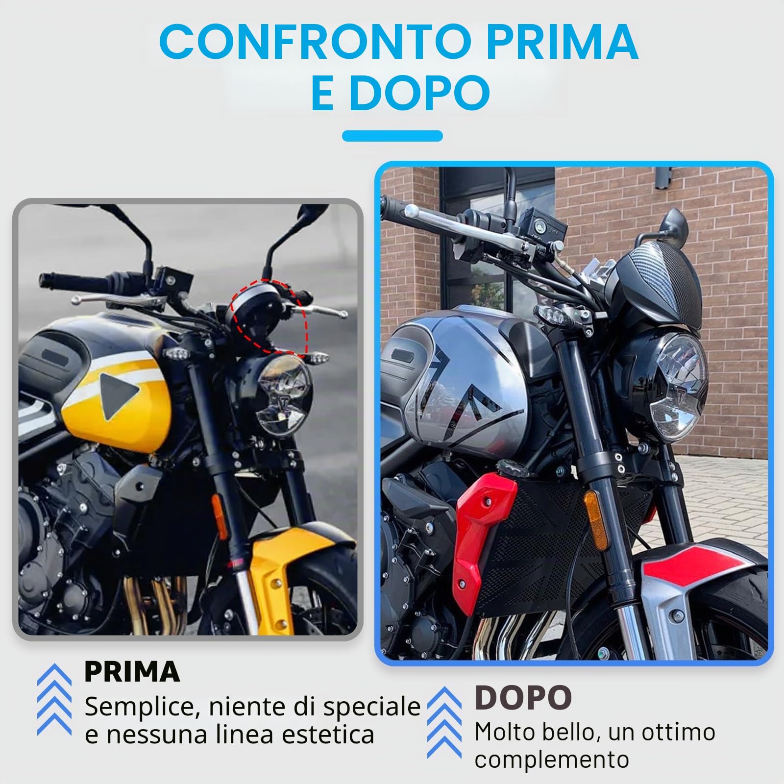 WOOGA Parabrezza Parabrezza Per Triu&m&ph Trident 660 Trident-660 Accessories 2021-2025 Aria Deflettori del Vento Moto Schermo Anteriore Scudo (Titanio)