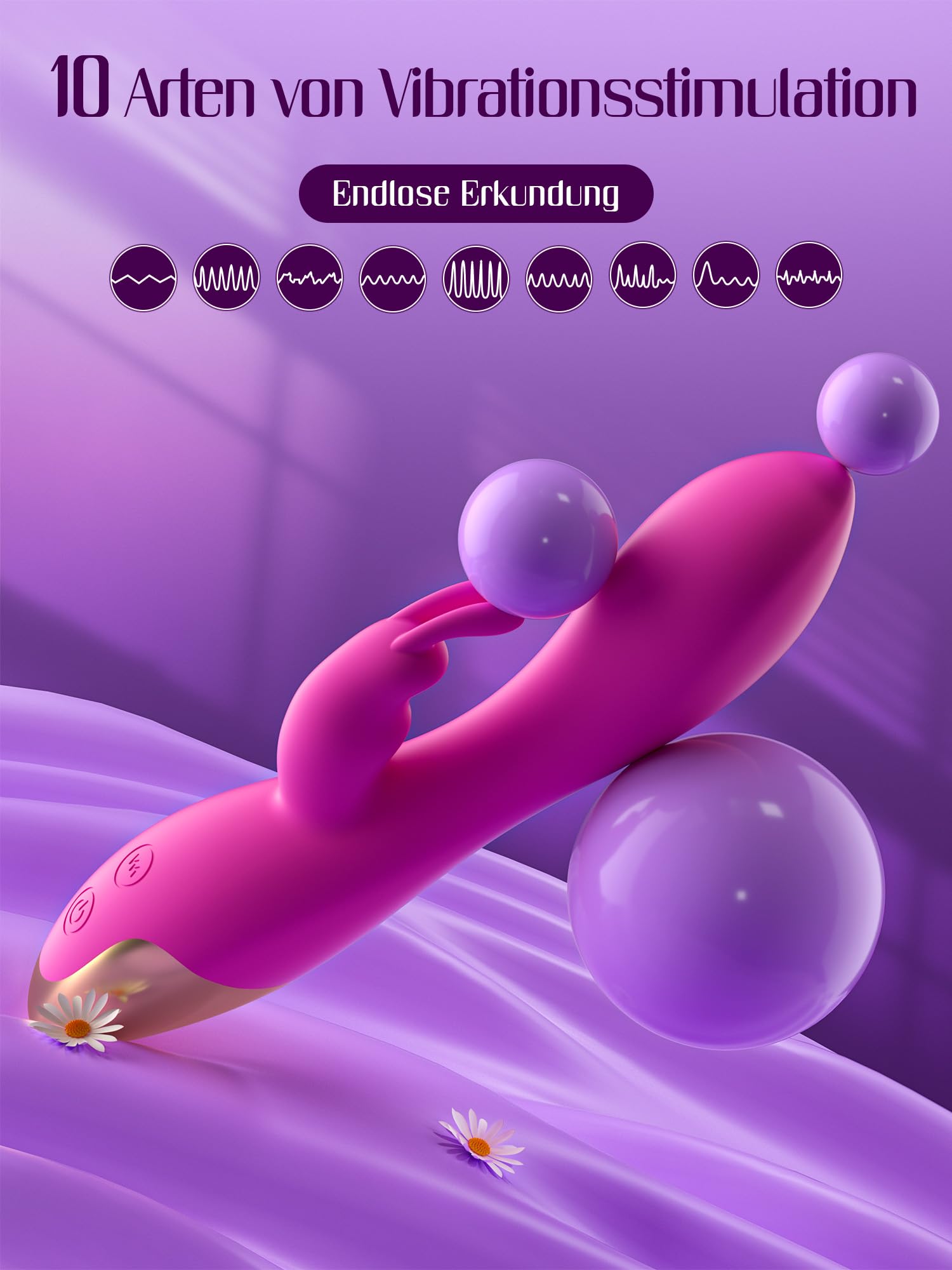 HIVEFUN Giocattoli Sessuali per Donne Vibratore per Coniglio Solo, Donna Dildo Vibratori Erotici Clitoride anale E Stimolazione Del Punto G Giocattoli, 10 Vibrazioni per Donne Vibratori per Coppie