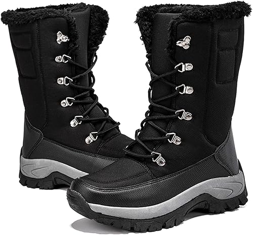 Miniatura 5 de JWSVBF Womens Winter Snow Boots Fur Lined Boots Winter Warm Mid Calf Boots Mens Slip on Winter Boots Waterproof Fall Outdoor Boot Mini Winter Boots