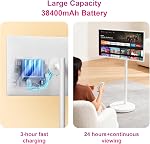 VLH 32 inch FHD Smart Portable TV, Rolling TV On Wheels,8G +128GB Storage, Android 15 OS,Google EDLA-Certified,Portable Touch Screen Monitor,38400mAh Battery,Removable 500W Camera