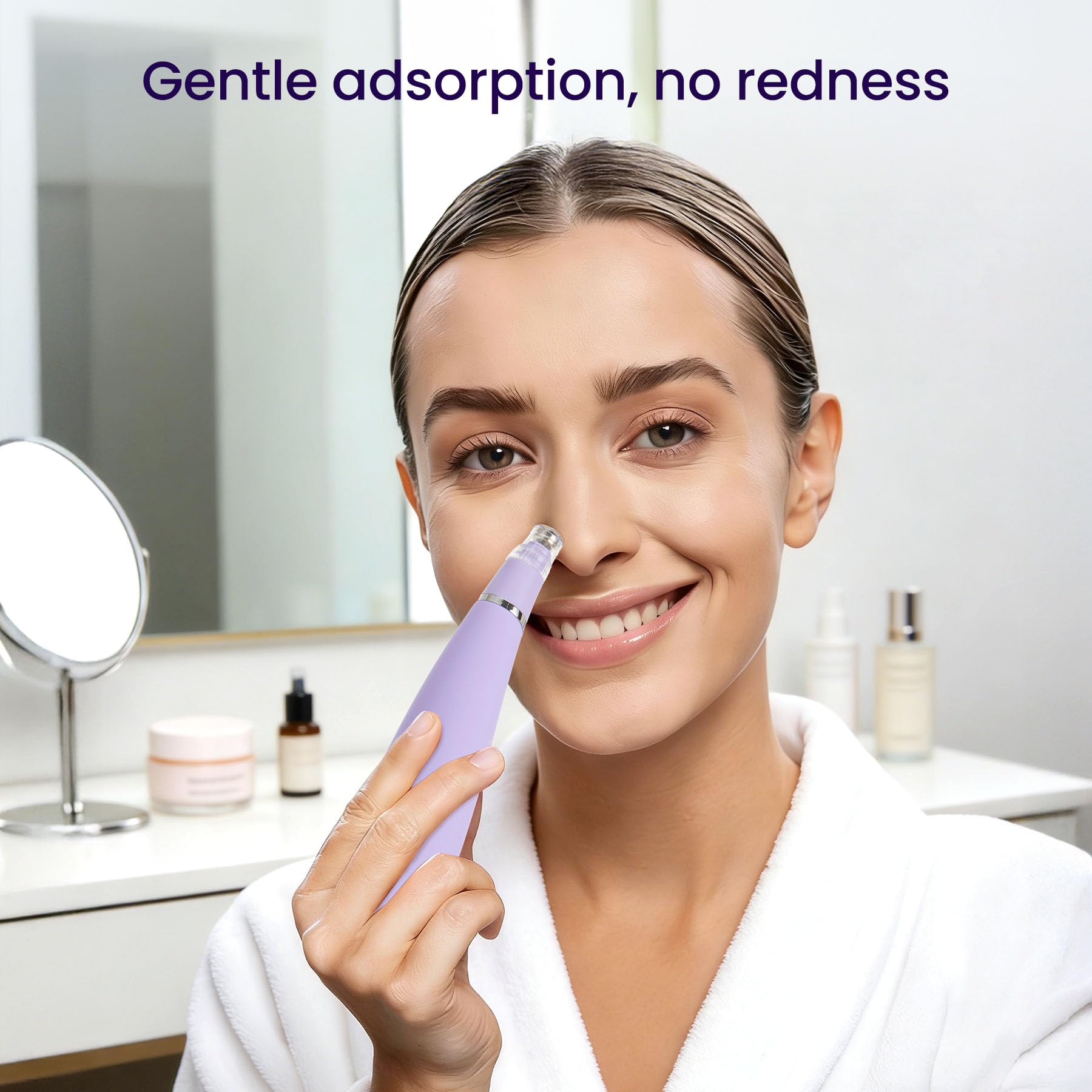UNOISETION Máquina de microdermoabrasión de diamante, 4 modos de microdermoabrasión de diamante, 2 puntas de diamante, 3 cabezales, removedor de manchas de puntos negros (morado)