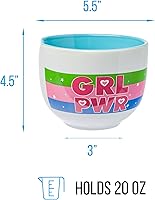 Vista 2 de Silver Buffalo The Powerpuff Girls Girl Power Featuring Blossom, Bubbles, and Buttercup Ceramic Ramen Noodle Rice Bowl with Chopsticks, Microwave