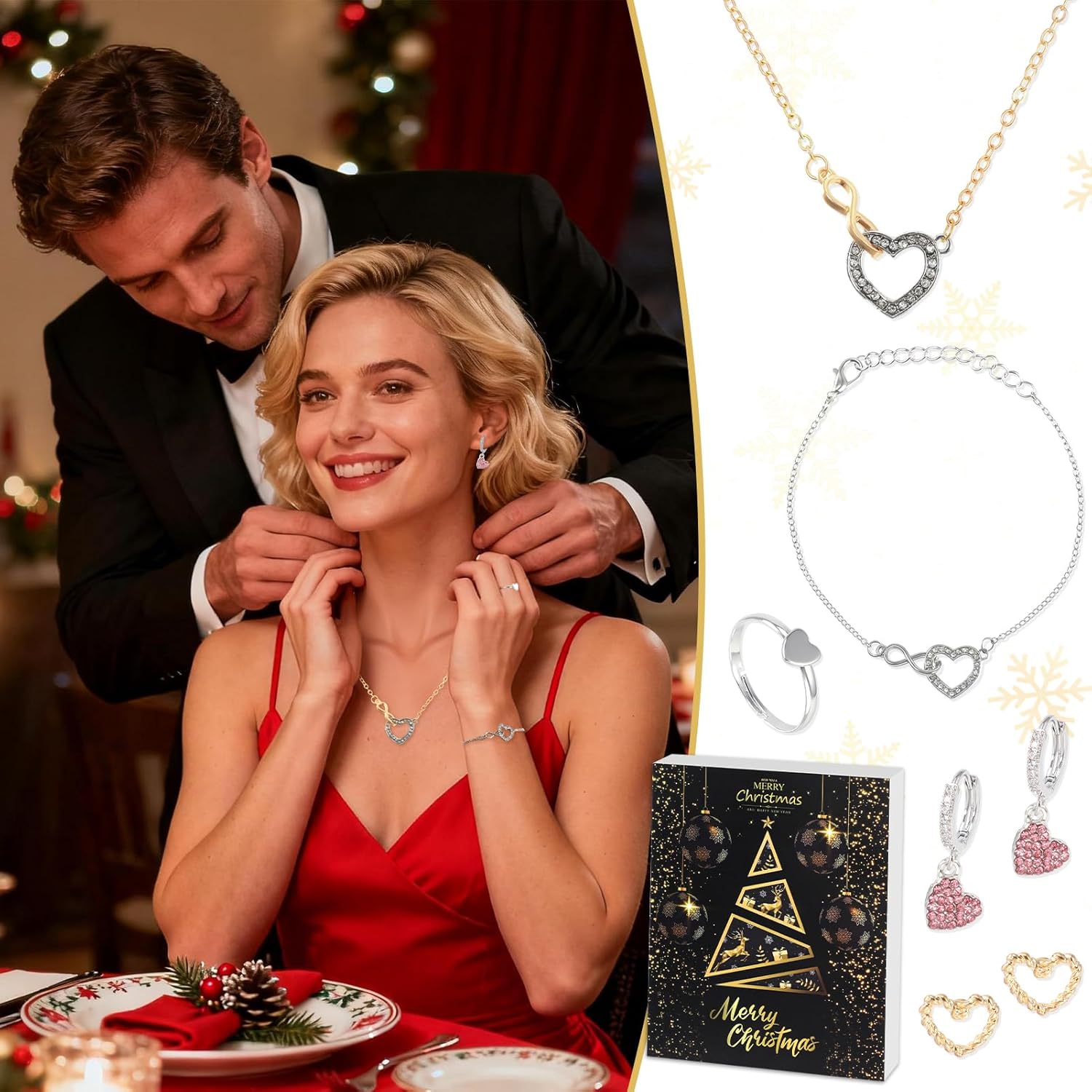 Advent Calendar 2025 Women Silver Gold Jewellery Earring Bracelet Necklace 24 Day Christmas Countdown Calendar Christmas Gift - Image 5