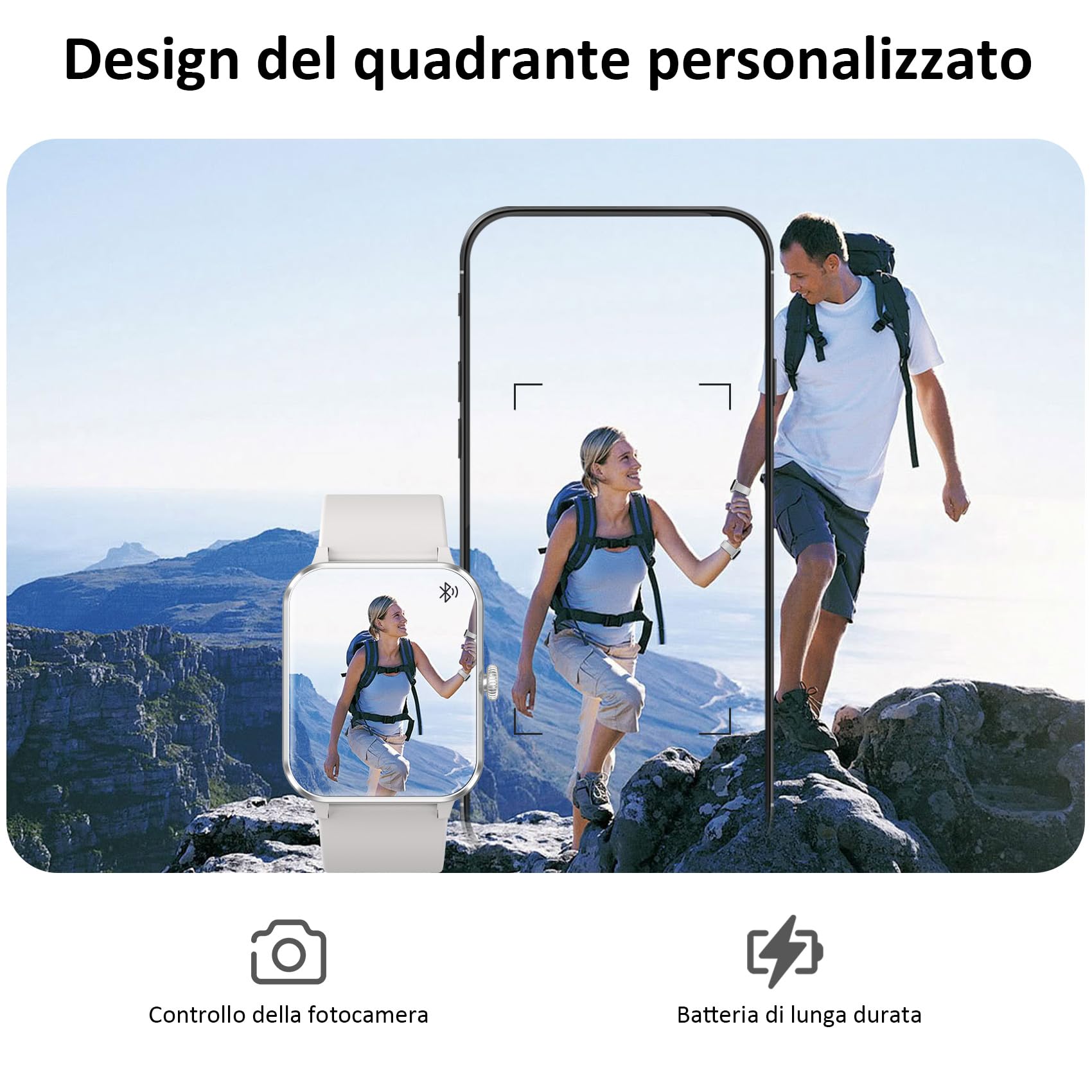 Blackview Smartwatch Uomo Donna, Effettua e Rispondi alle Chiamate,1,85'' Orologio Intelligente Fitness,Cardiofrequenzimetro, Monitoraggio del Sonno, Calcolatori per Android iOS