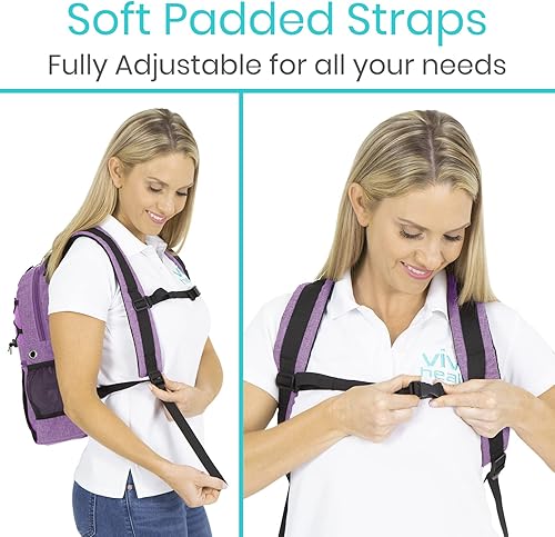 Miniatura 7 de Vive Bolsa de soporte para tanque de oxígeno, mochila cilíndrica portátil para silla de ruedas y andador, bolsa de accesorios de transporte