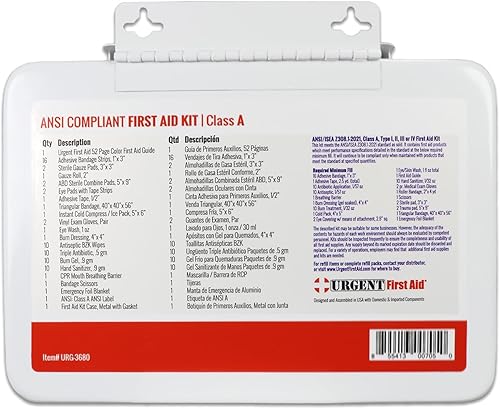 Miniatura 3 de OSHA & ANSI Kit de primeros auxilios para 25 personas, 79 piezas, kit de emergencia para interiores y exteriores, para oficina, hogar o automóvil,