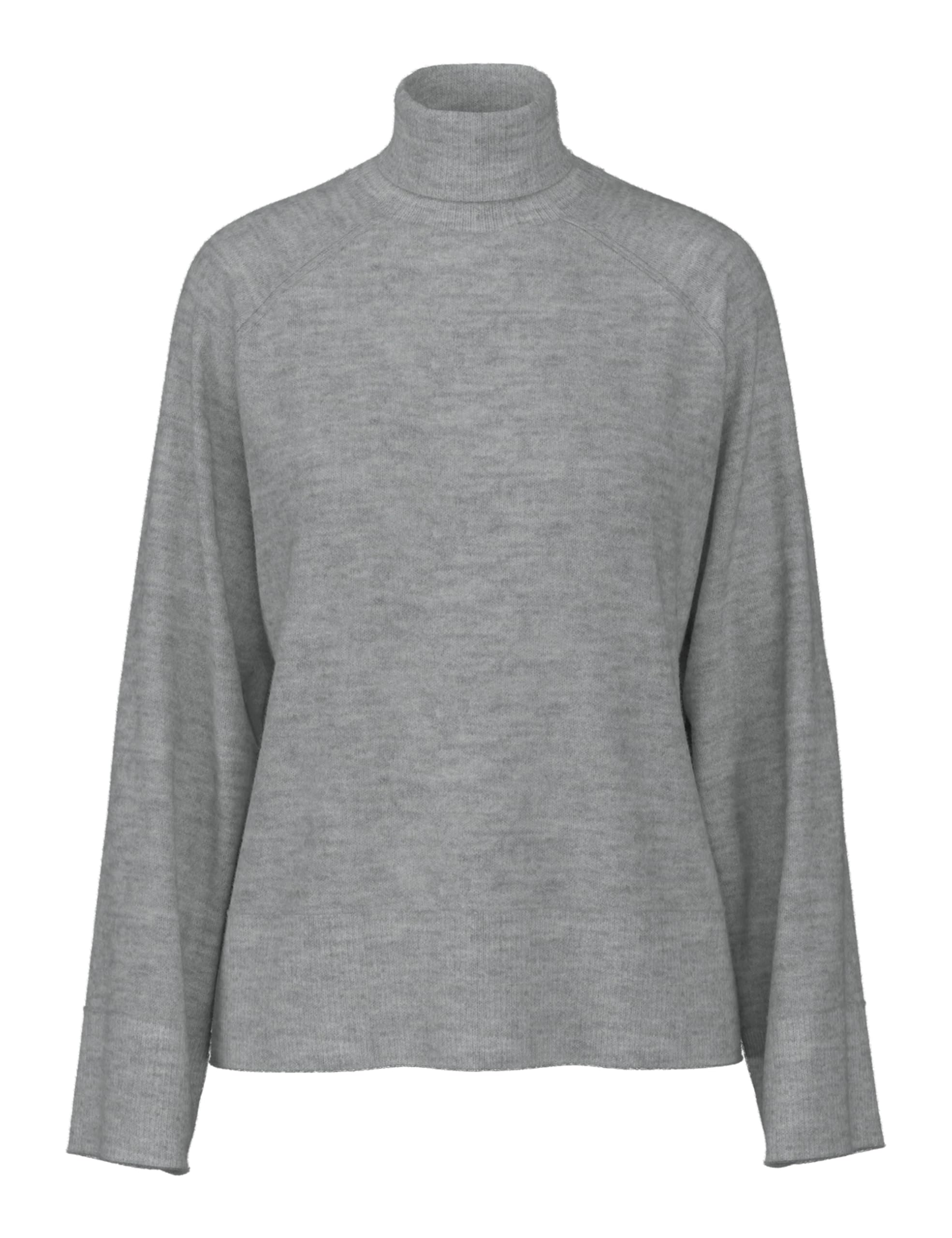 PIECES Women's Pcsia LS Roll Neck Knit Noos BC Knitted Jumper, Medium Grey Melange, L